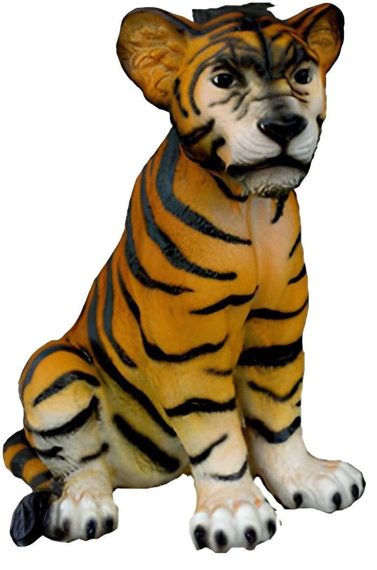 Xlmoebel Skulptur Handbemalte Tigerfigur aus robustem Kunststoff für Garten-Deko (1 St., Skulptur A165-35cm), Hergestellt in Europa