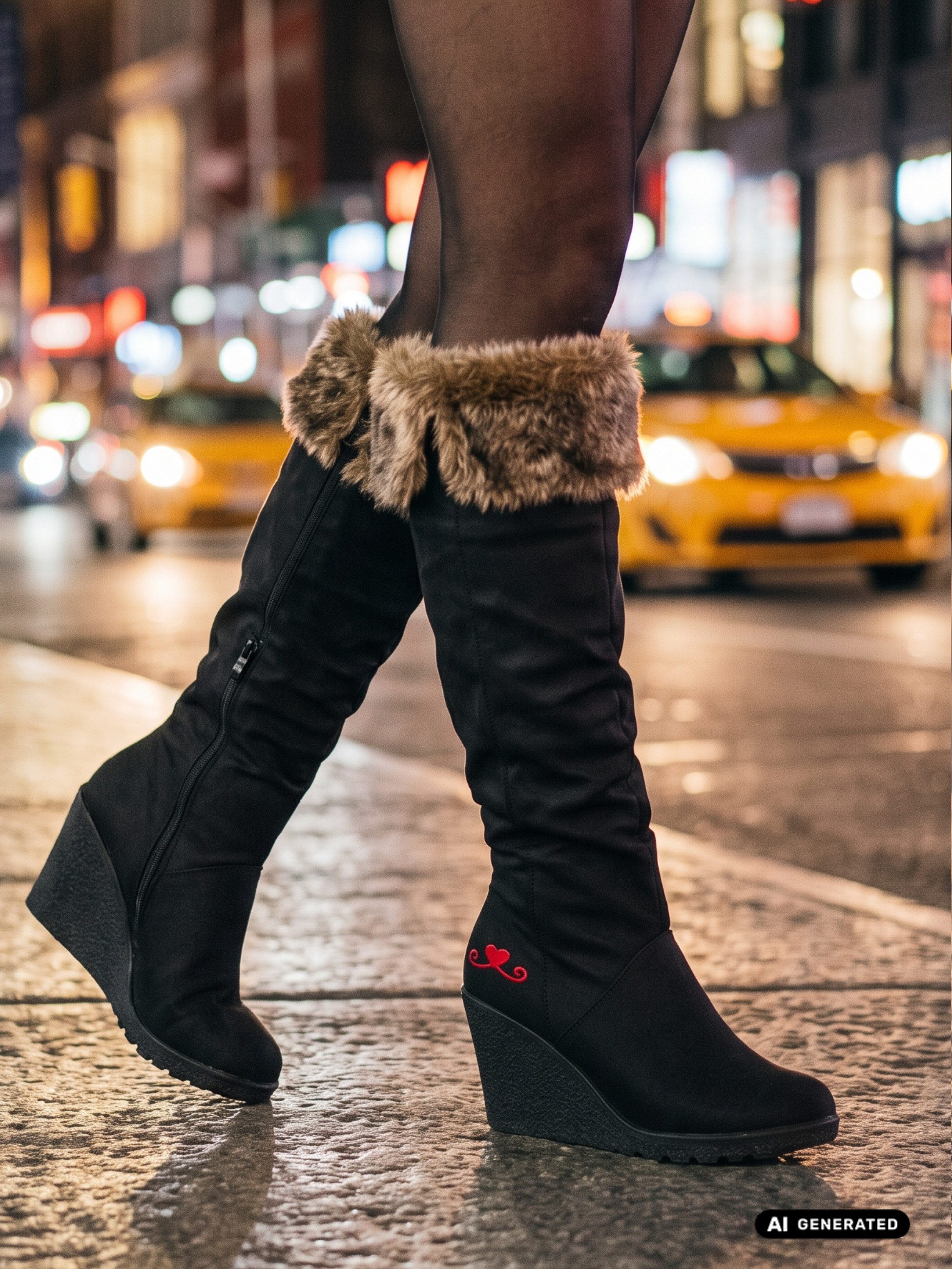 LOVENESS Winterstiefel L85 Damenwinterstiefel Fellstiefel Damen Stiefel Winterstiefel Wundrschönes Kunstfell Warm gefüttert