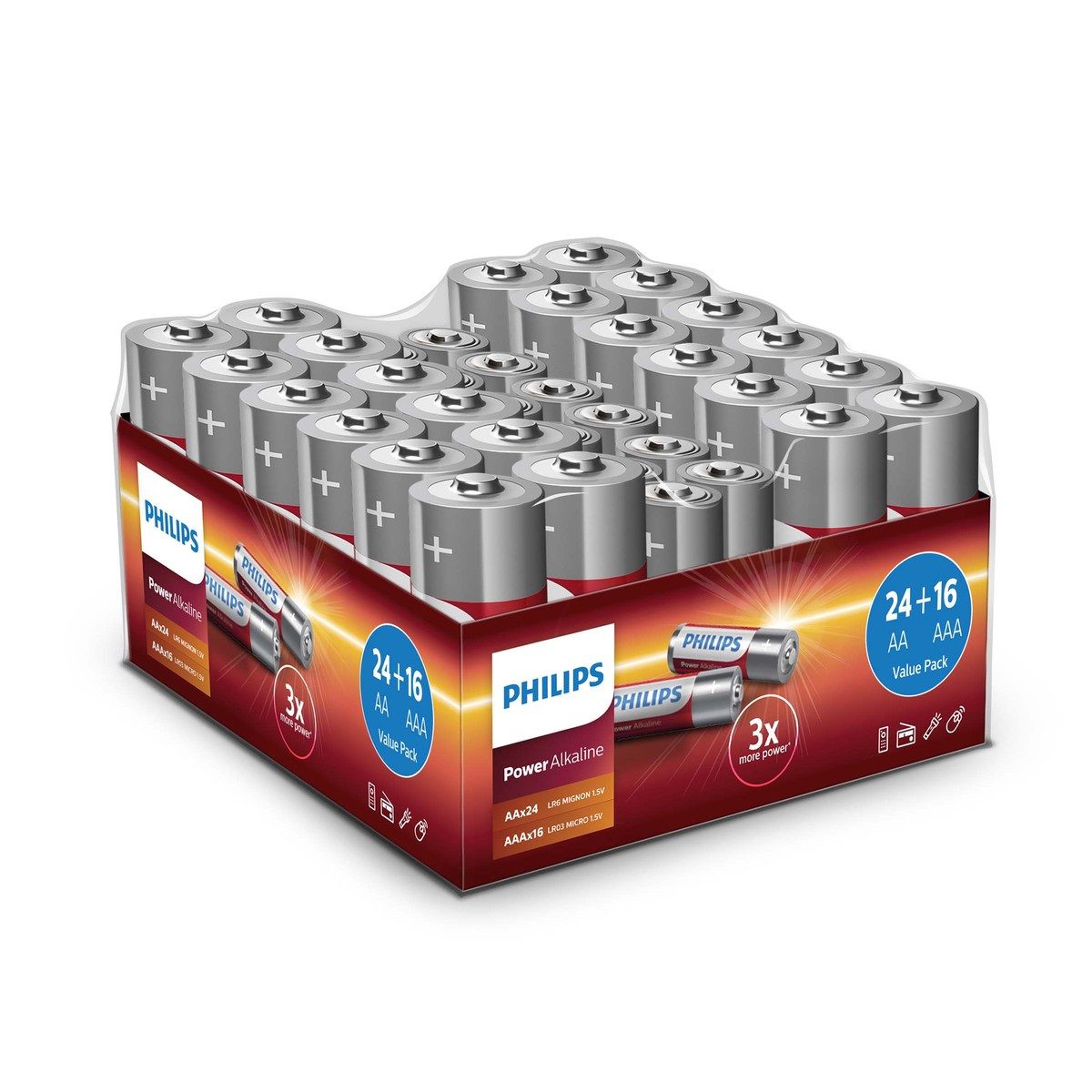 Philips Philips Batterien 24x AA + 16x AAA Vorteilspack Batterie