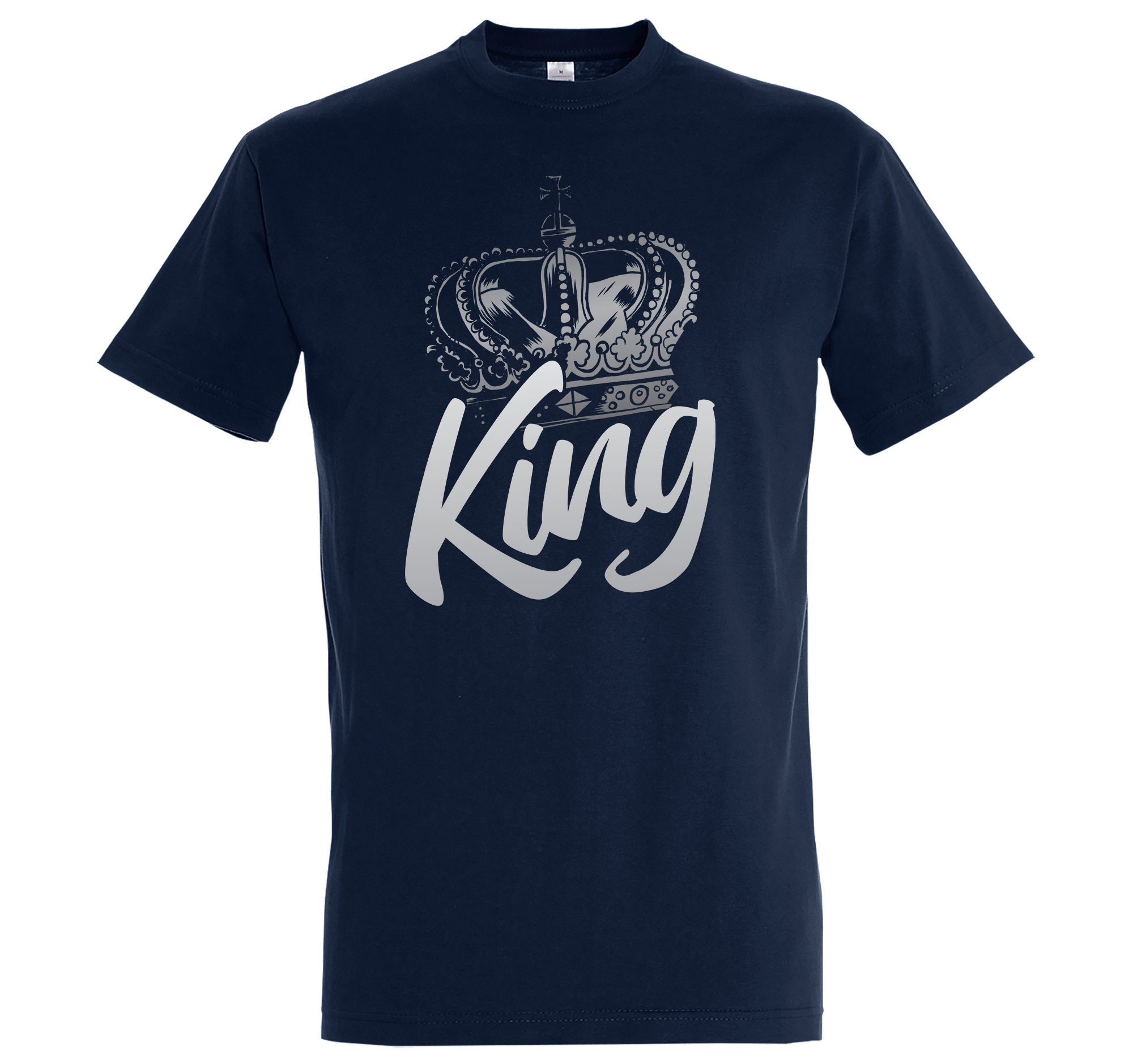Youth Designz T-Shirt King König Krone Herren Shirt mit trendigem Frontprint Navyblau