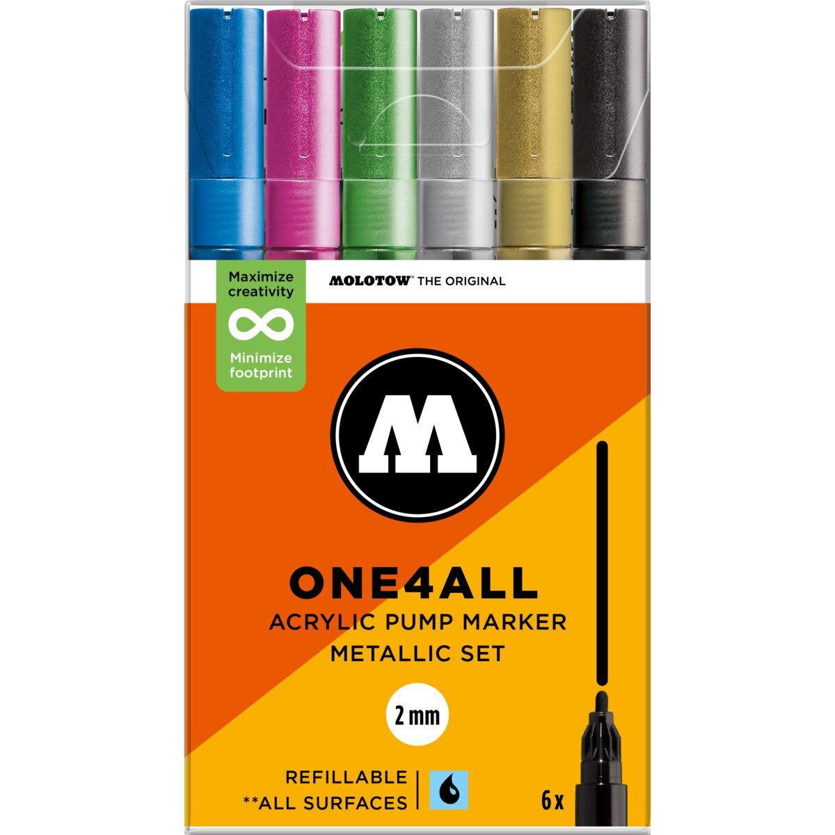 Permanentmarker Acrylmarker One4All 127HS Metallic Set