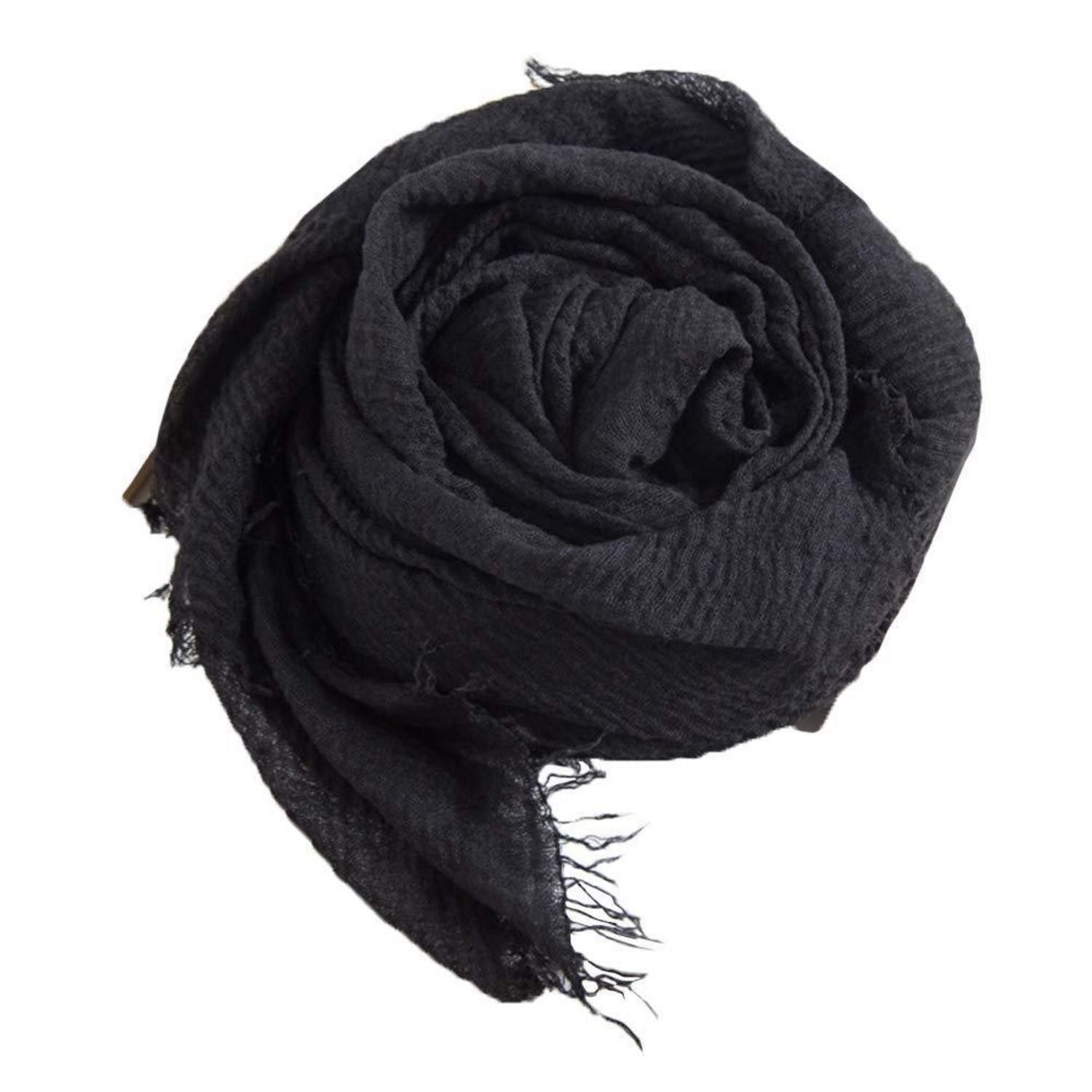 LuxusKollektion Halstuch Schal Damen Baumwolle Elegant Schwarz
