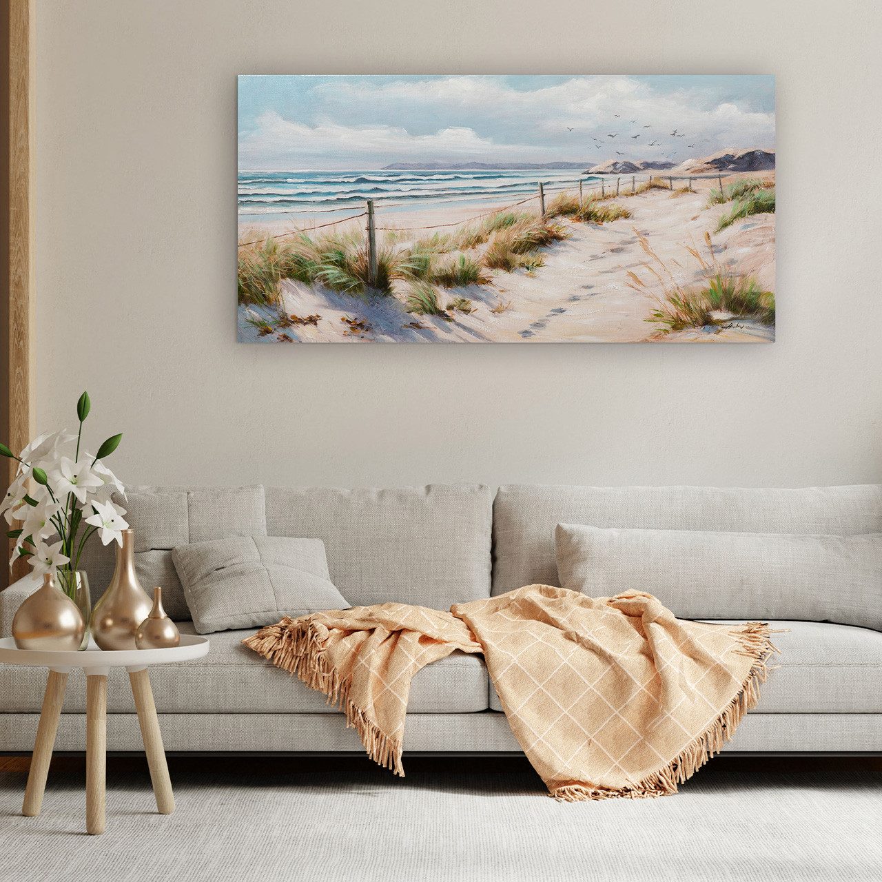 ArtUniverse Gemälde Leinwandbild Meerblick! 60 x 120 cm, Naturmotiv