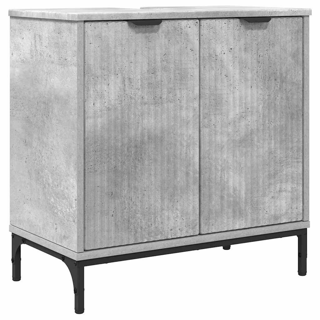 vidaXL Badezimmerspiegelschrank Badezimmer Waschbecken Schrank Betongrau günstig online kaufen
