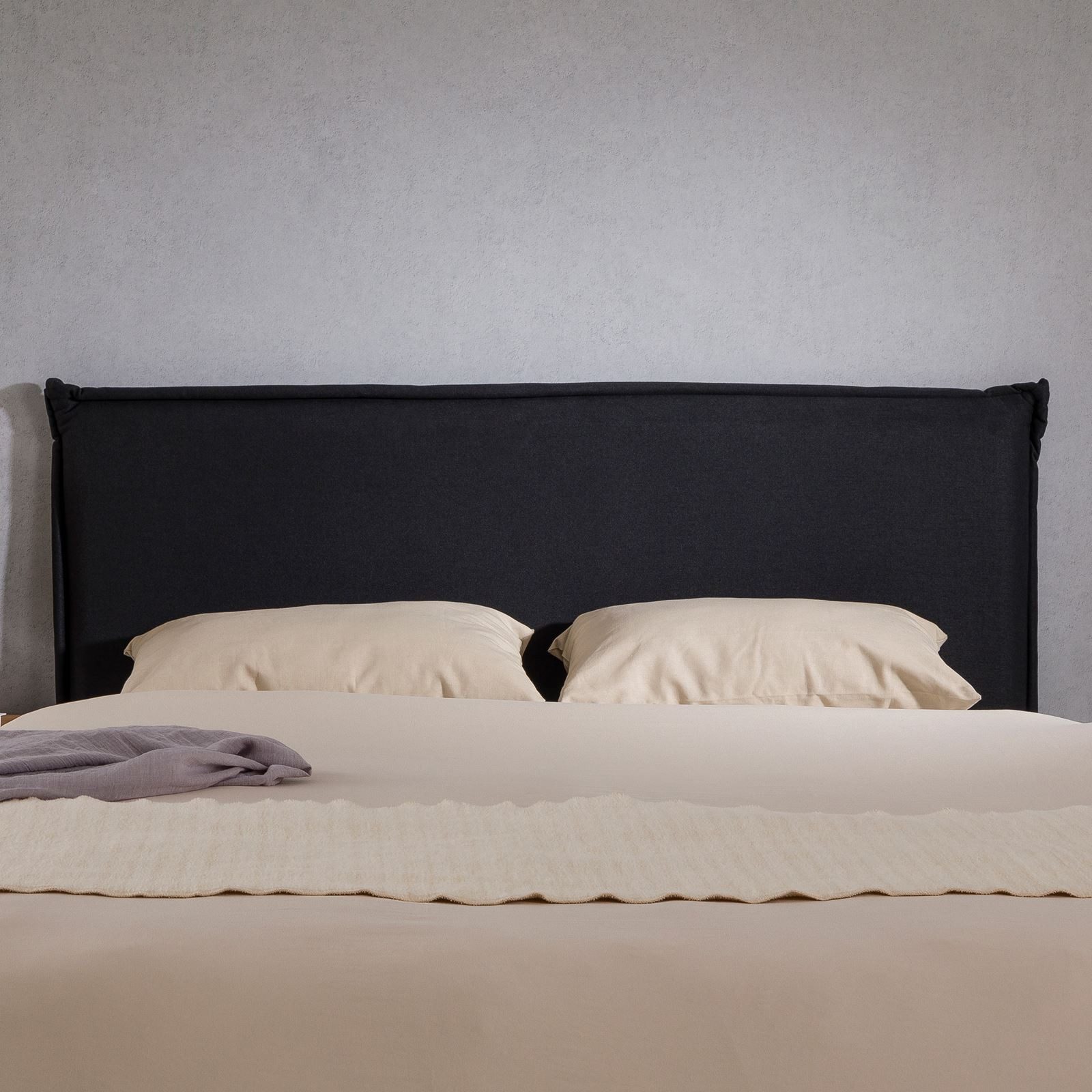 IDIMEX Kopfteil VINCEL, Bettkopfteil 160cm, Headboard, Kopfteil gepolstert Stoffbezug schwarz