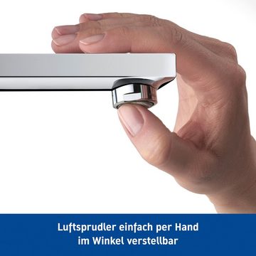 Duravit Waschtischarmatur D-Neo Waschtischmischer, Größe L mit AquaControl und AirPlus, Ausladung 13,9 cm, Chrom