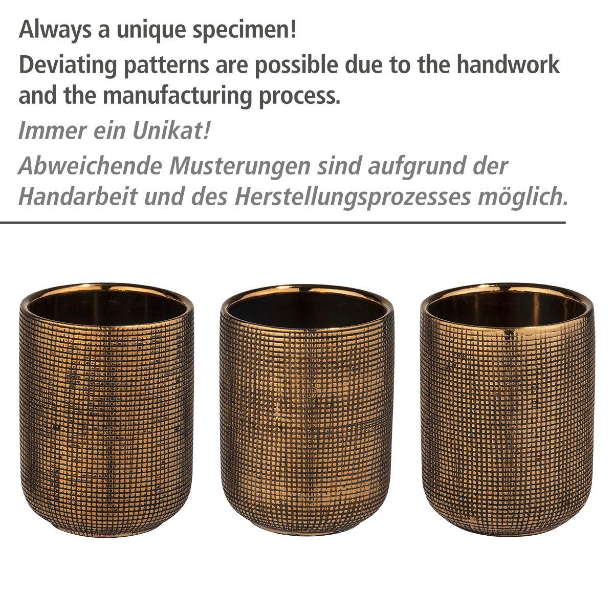 WENKO Seifenspender Rivara, (1-tlg), Gold, handbemalt, 400 ml