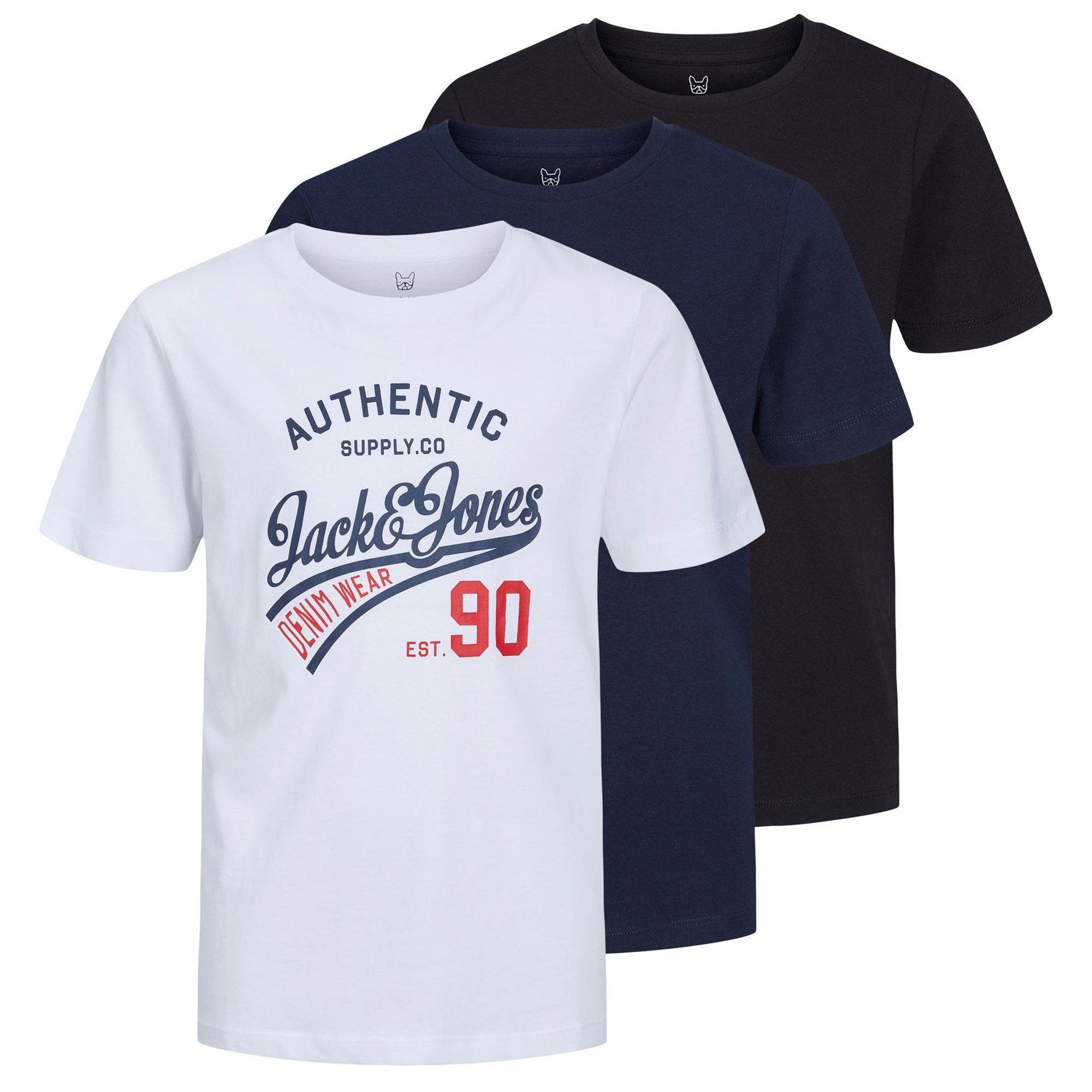 Jack & Jones Junior Jack & Jones T-Shirt Jungen T-Shirts, 3er Pack - JJETHAN TEE CREW | T-Shirts