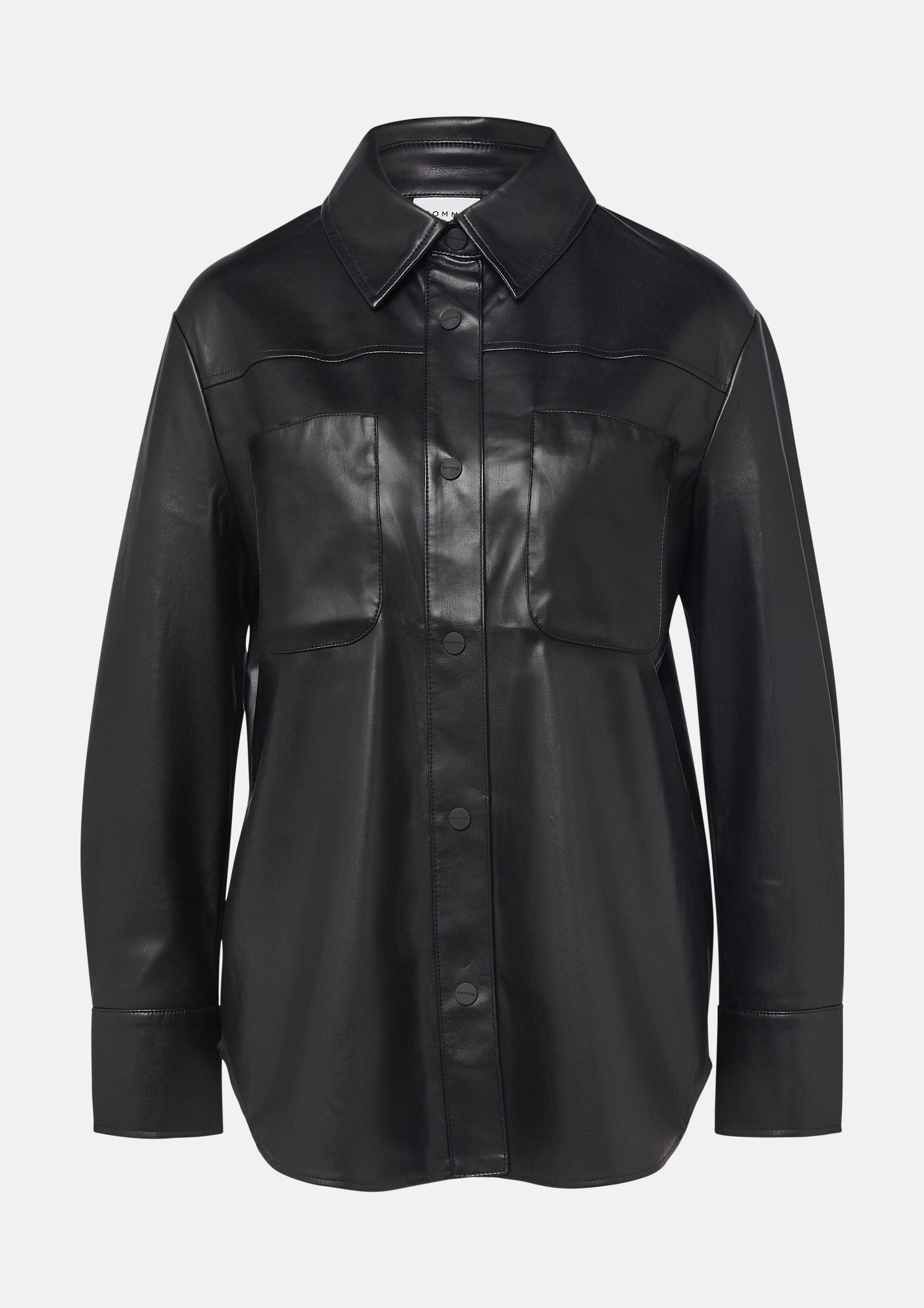 comma Funktionsjacke Indoor-Jacke Overshirt aus Kunstleder