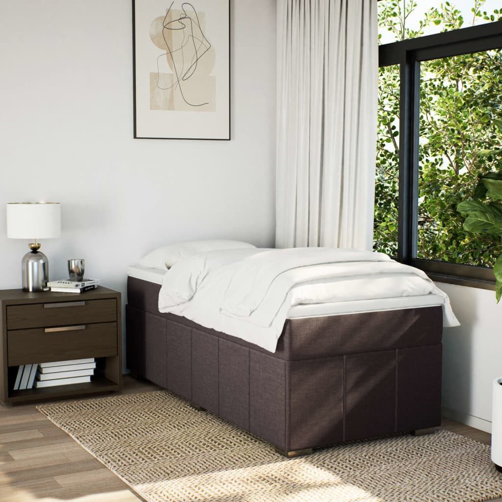 vidaXL Bett Boxspringbett mit Matratze Dunkelbraun günstig online kaufen