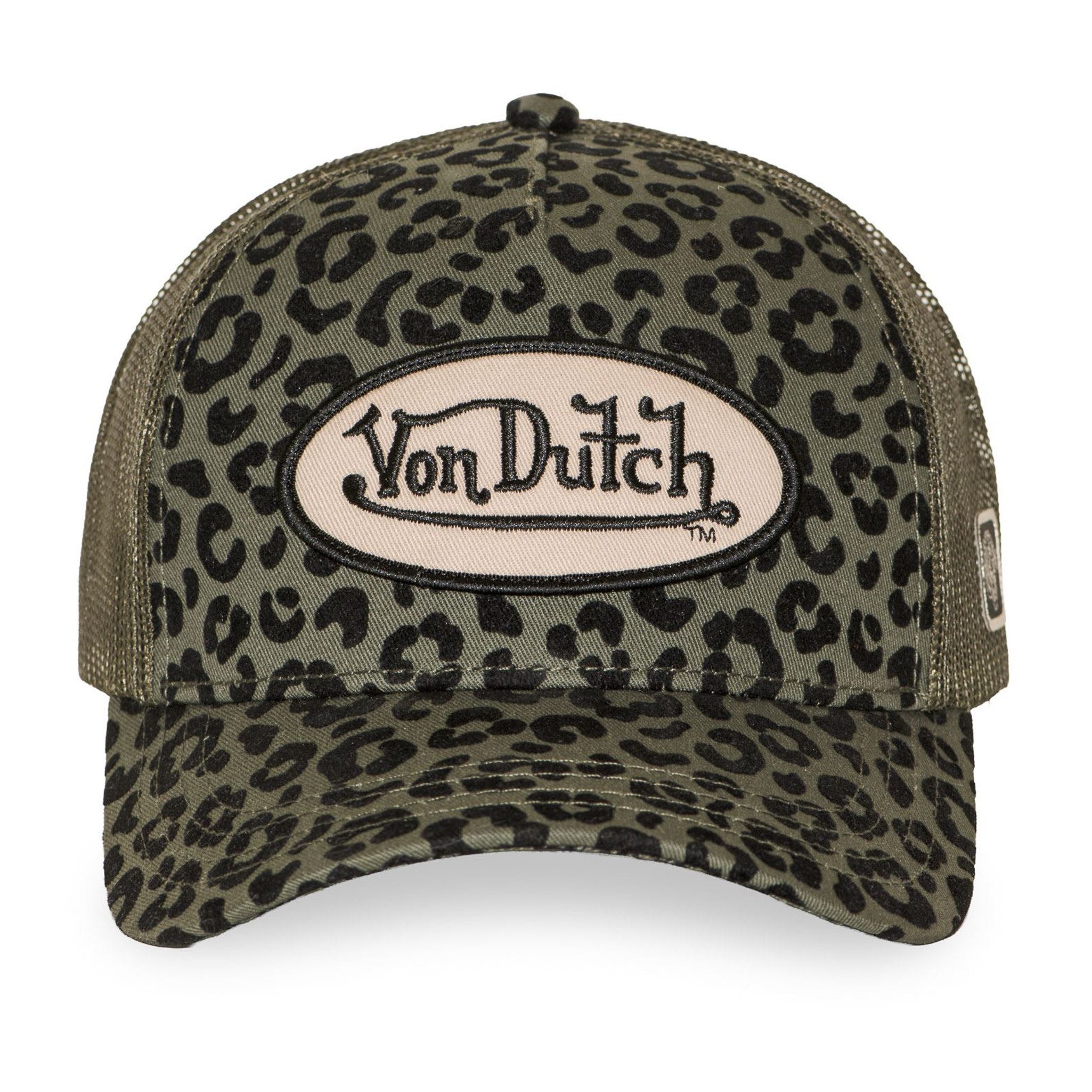 Von Dutch Trucker Cap Von Dutch Originals Trucker Cap LEOPARD VELVET PRINT VD PATCH (Basecap, Basecap, Meshcap, Trucker Kappe) Leopard-Muster aus Samt