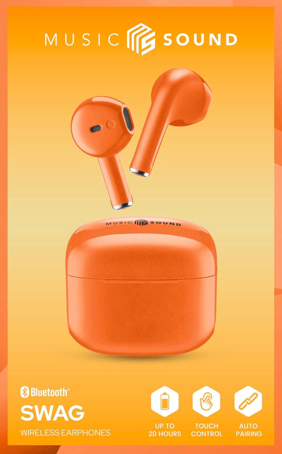 wireless In-Ear-Kopfhörer MS BT SWAG Orange Kopfhörer Cellularline