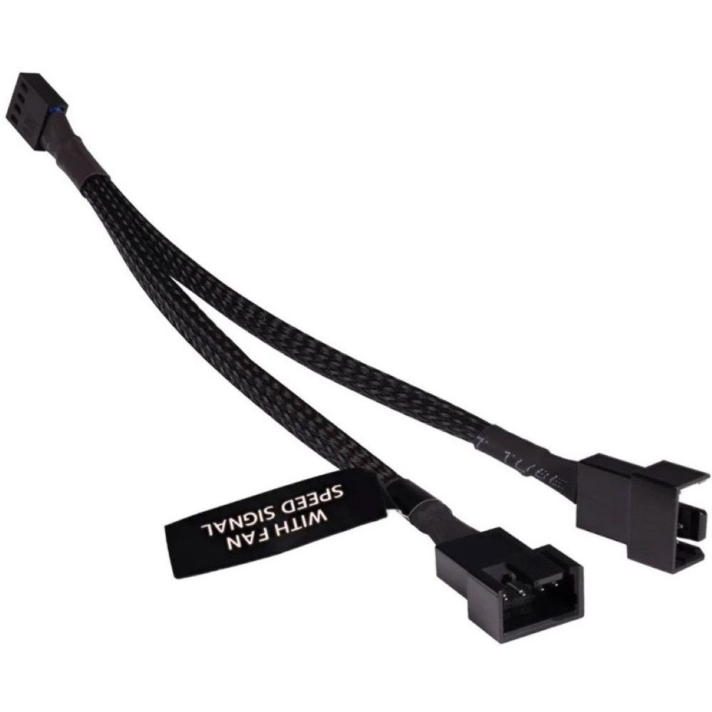 AlphaCool 4-Pin auf 2x 4-Pin PWM 15 cm - Y-Splitterkabel - schwarz Computer-Kabel