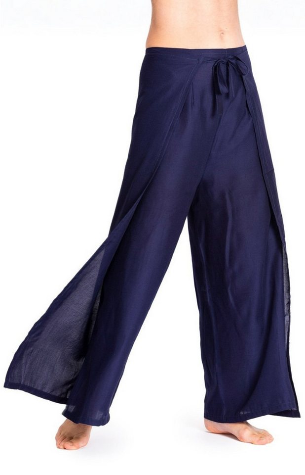 PANASIAM Palazzohose Hosenrock Damen aus leichter Viskose - elegante weite Palazzo Hose Wickelhose einfarbig - gerader Schnitt - luftige Sommerhose Boho Stil