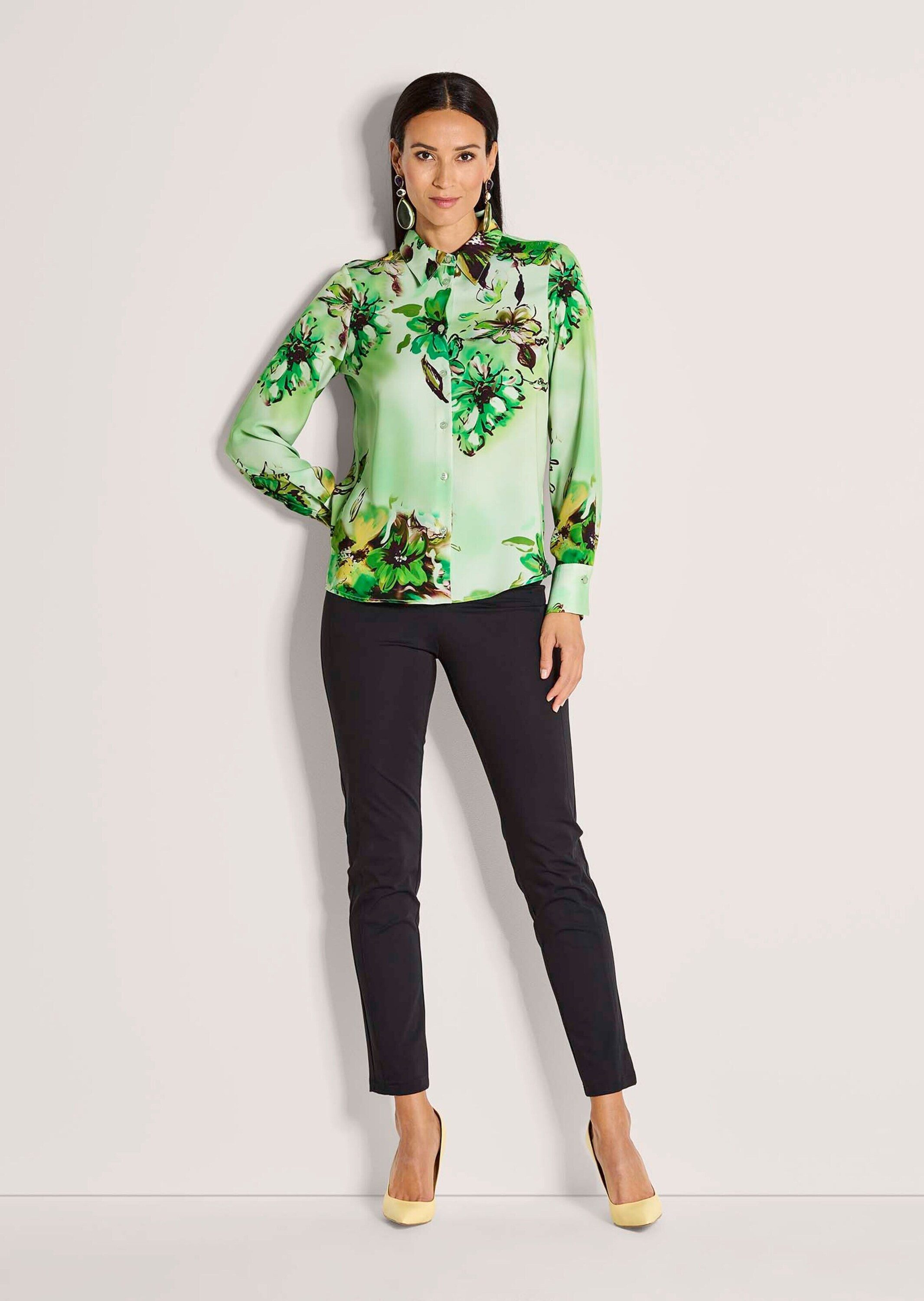 MADELEINE Langarmbluse Elegante Bluse mit Hemdkragen Florales-Muster, Knopf günstig online kaufen