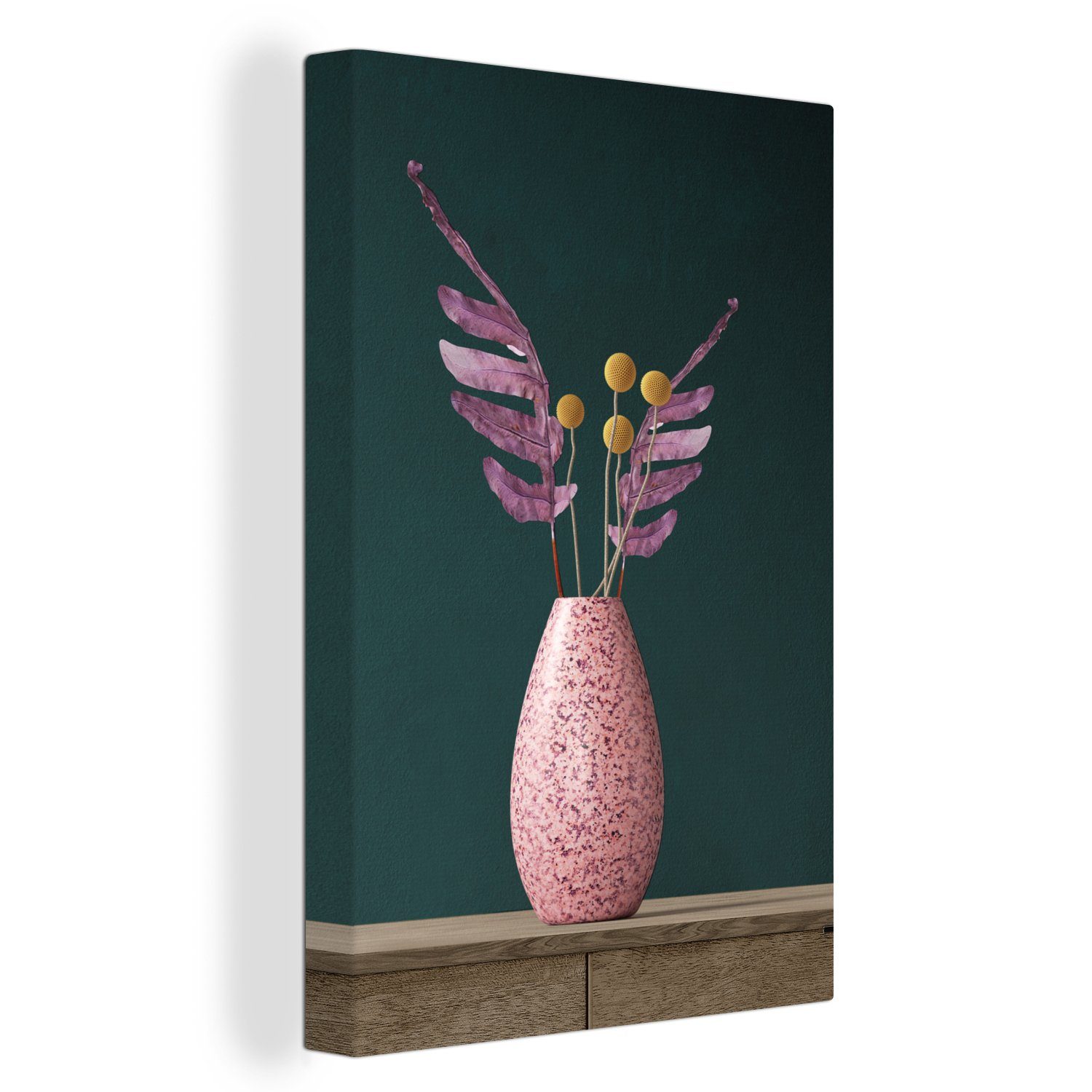 OneMillionCanvasses® Leinwandbild Stilleben - Pflanzen - Vase, (1 St), Leinwandbild fertig bespannt inkl. Zackenaufhänger, Gemälde, 20x30 cm