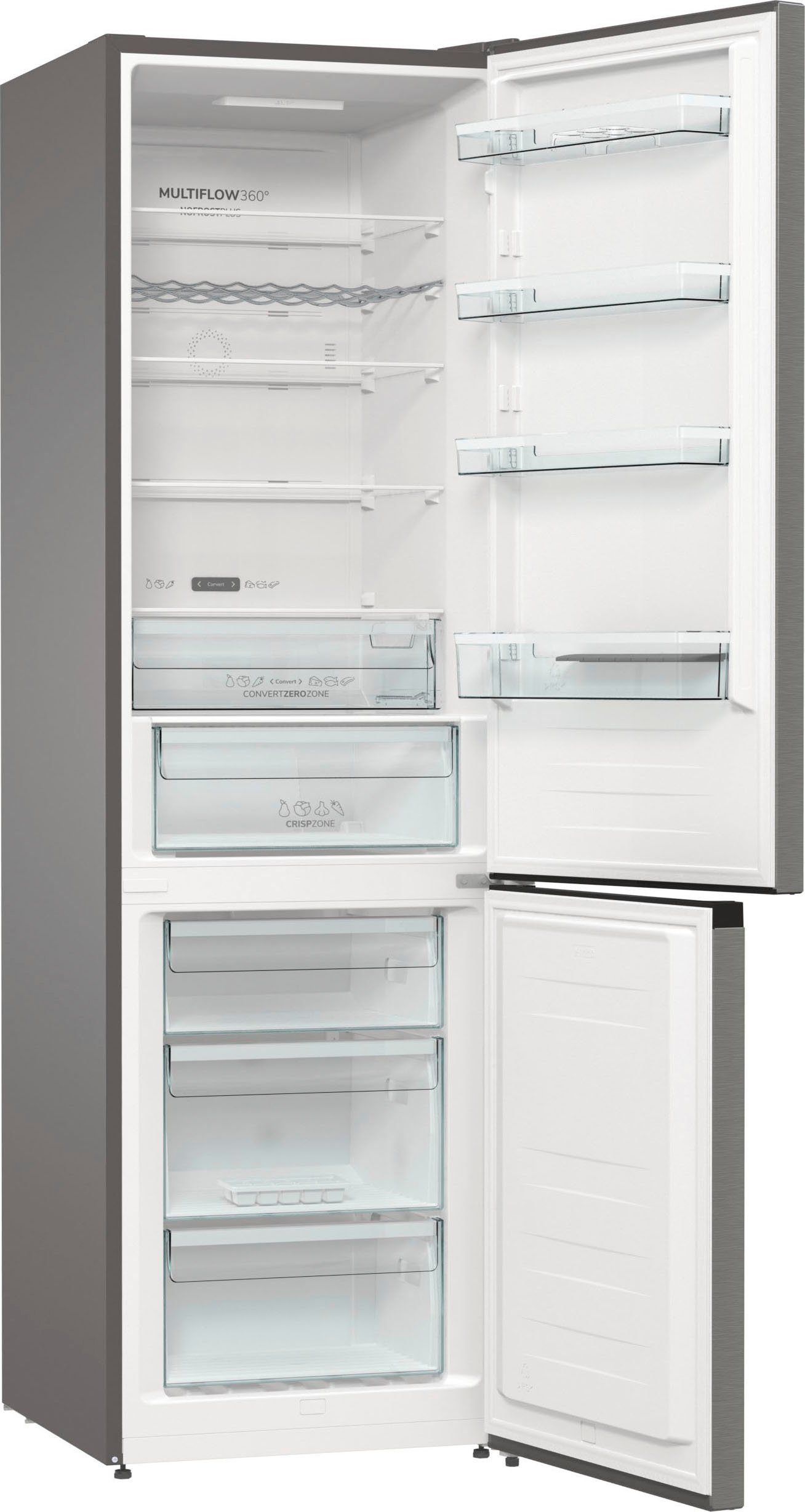 GORENJE Kühl-/Gefrierkombination NK89C0DXL, 200 cm edelstahlfarben cm breit hoch, 60