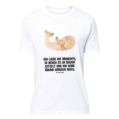 Mr. & Mrs. Panda T-Shirt Robbe liegend - Weiß - Geschenk, Ostsee, Herrn, Tiere, Party, lustige (1-tlg)