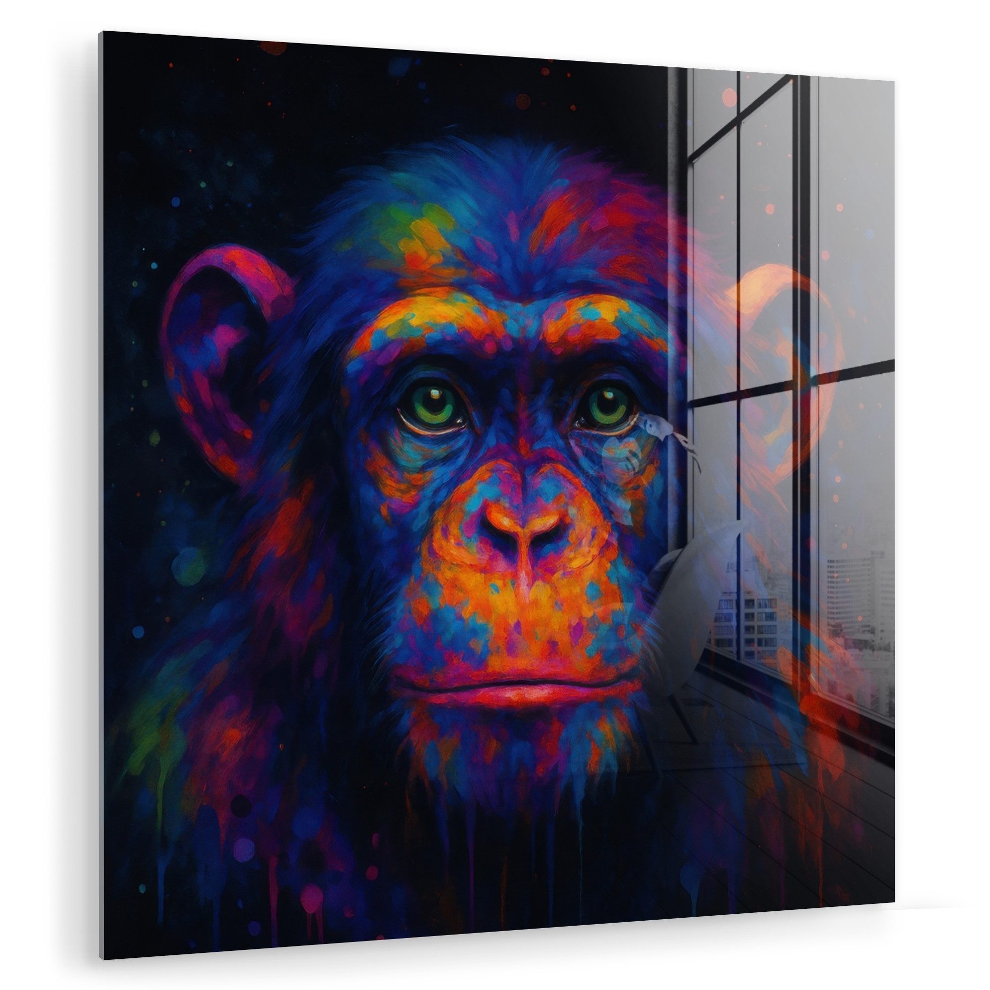 MuchoWow Acrylglasbild Bunt - Affe - günstig online kaufen