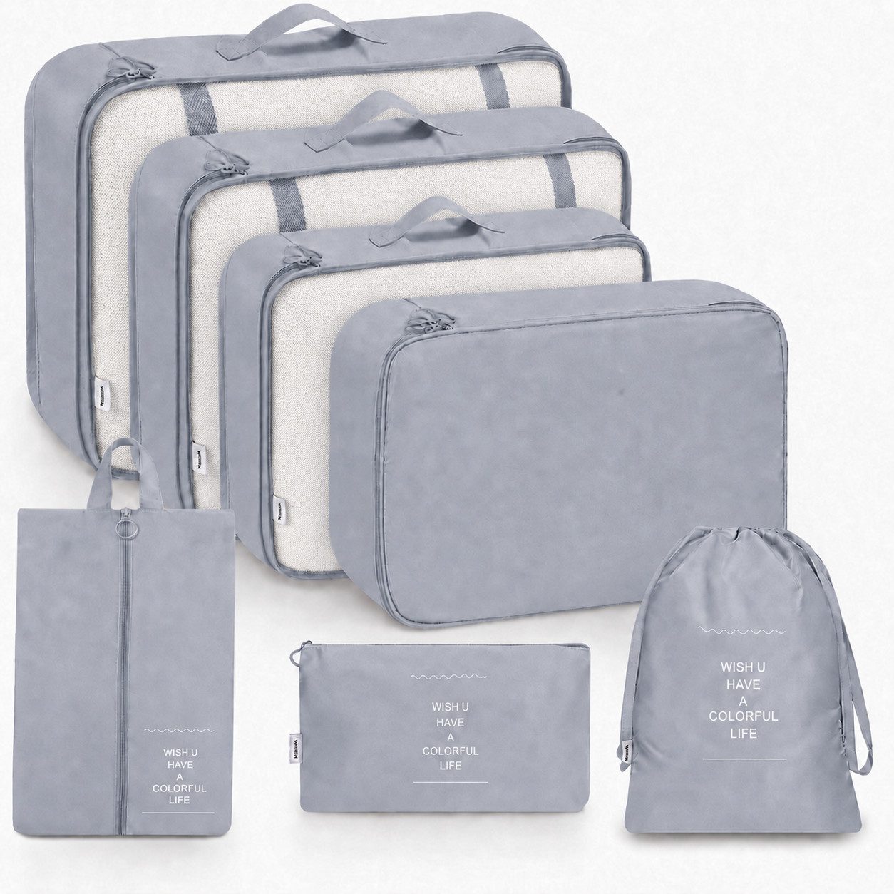 Forrlite Kofferorganizer Kofferorganizer 7-teiliges Set, Packing Cubes, Reise Packtaschen (Kofferorganizer Koffer Organizer Set 7-teiliges, Packing Cubes, Reise Packtaschen)