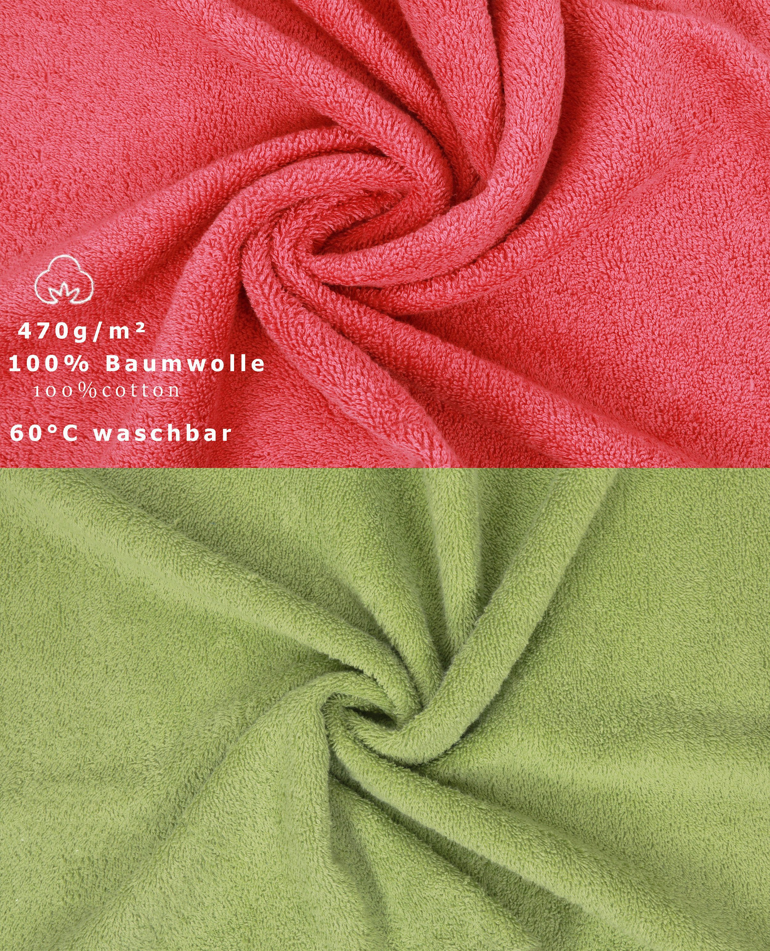 Betz Waschhandschuh 10 Stück Waschhandschuhe Premium 16x21 cm Farbe Himbeere - avocadogrün, (10-St)