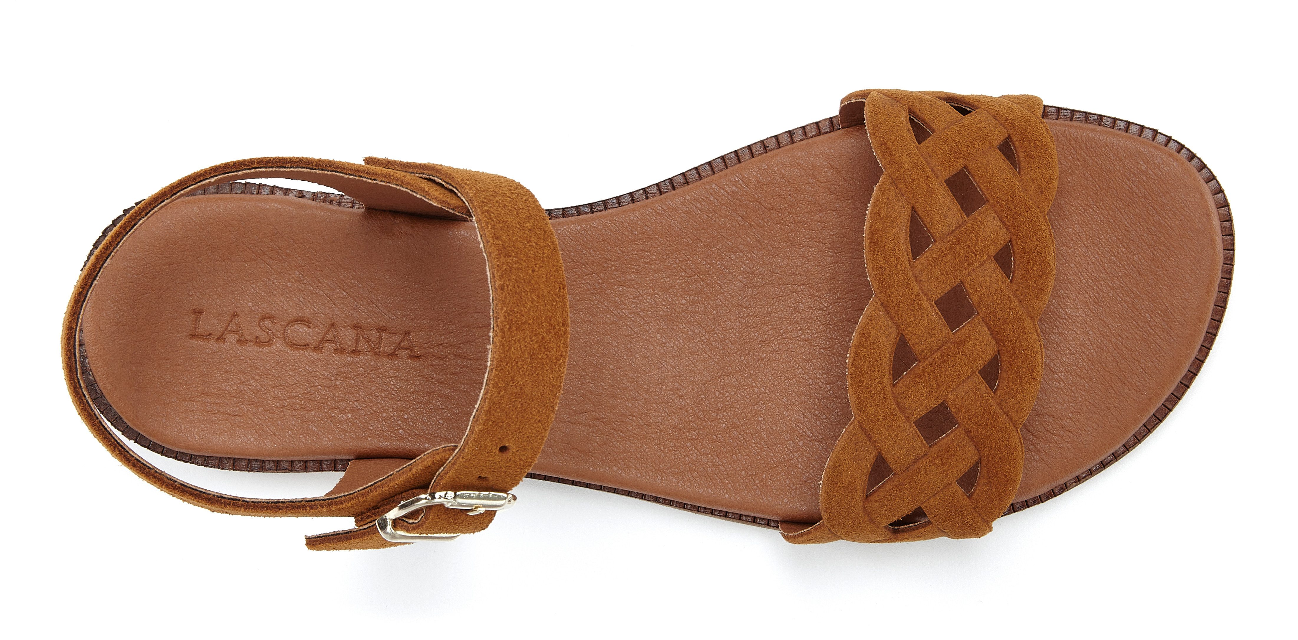 LASCANA Sommerschuh Sandale Sandalette, Sommerschuh aus Leder mit Cut-Outs und weicher Innensohle