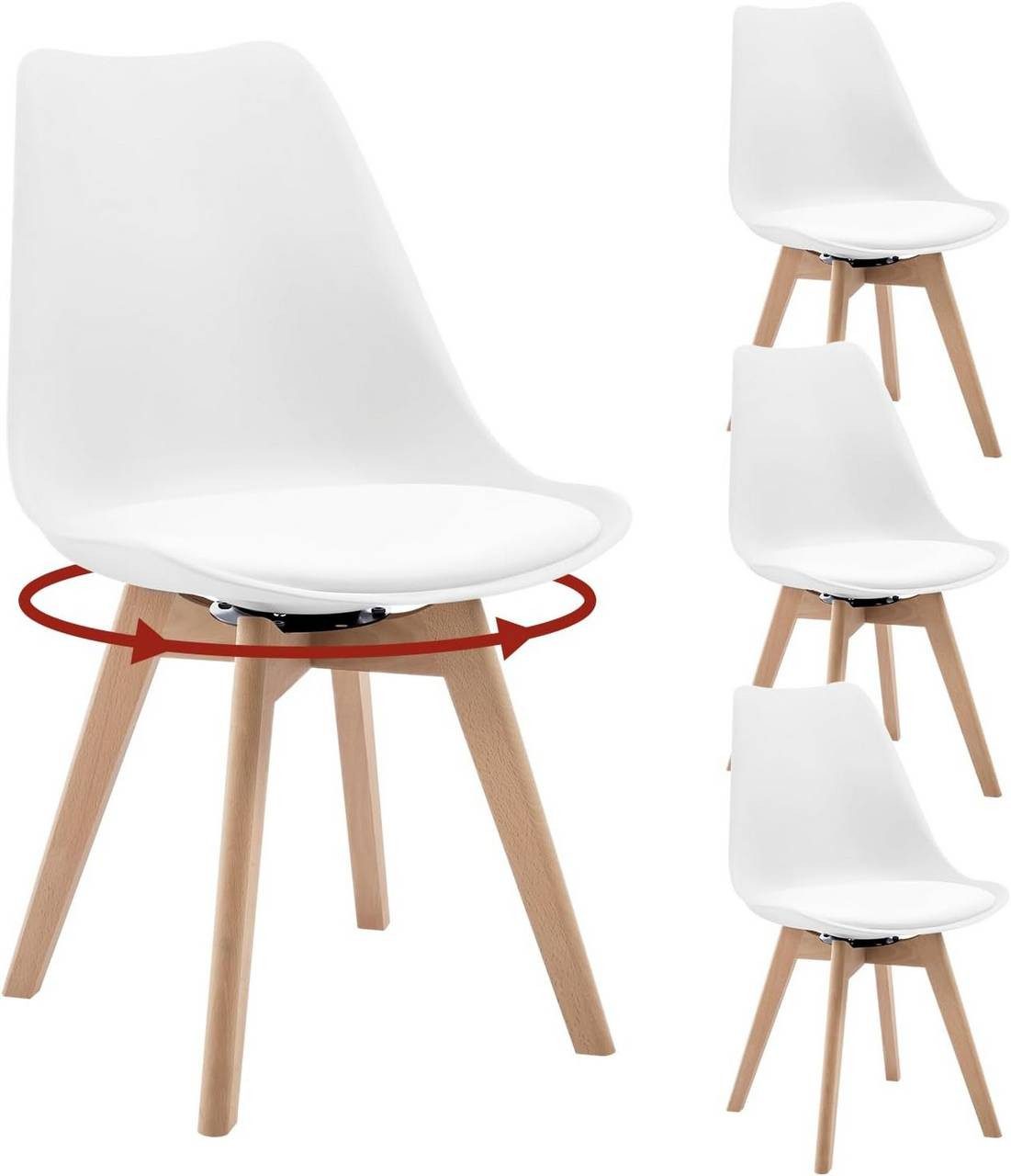 Woltu Esszimmerstuhl (4 St), drehbar 2er Set, Drehstuhl Polsterstuhl, aus M günstig online kaufen