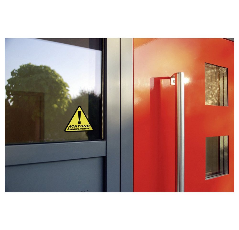 Thumbnail - PENTATECH Warnschild PENTATECH 40201 Warnaufkleber Achtung Alarmgesichert Sprachen Deutsch