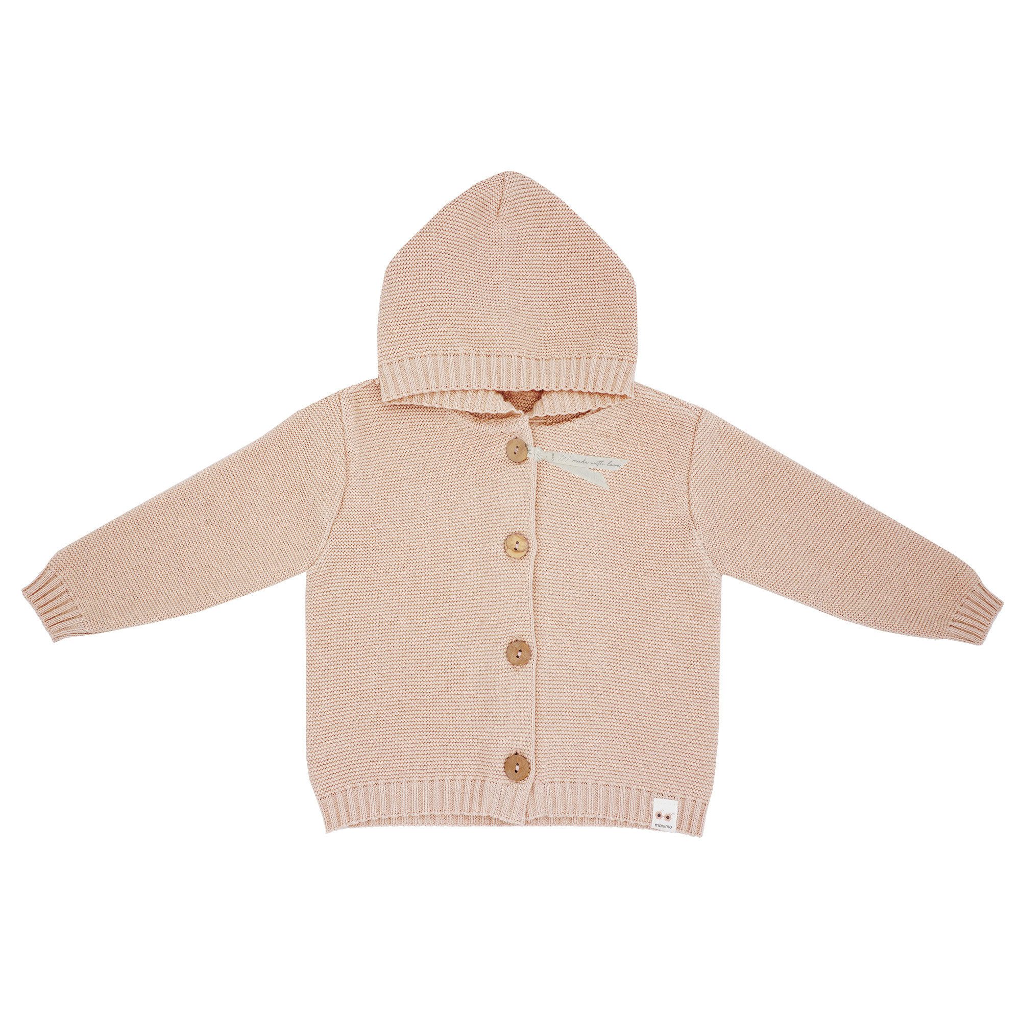 MAXIMO Fleecejacke GOTS BABY-Strickjacke, LL Kapuze, Knöpfe