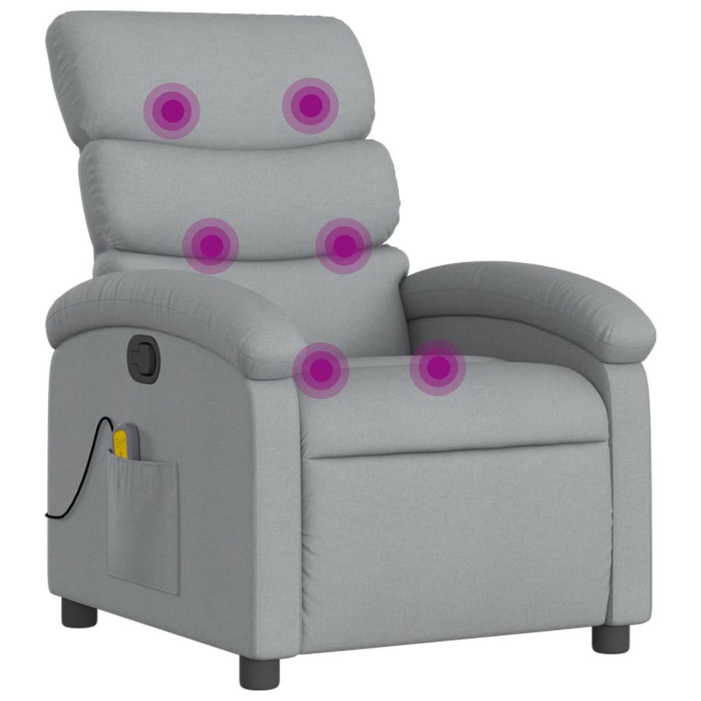 vidaXL Sessel Massage-Relaxsessel, hellgrauer Stoff (1-St) günstig online kaufen