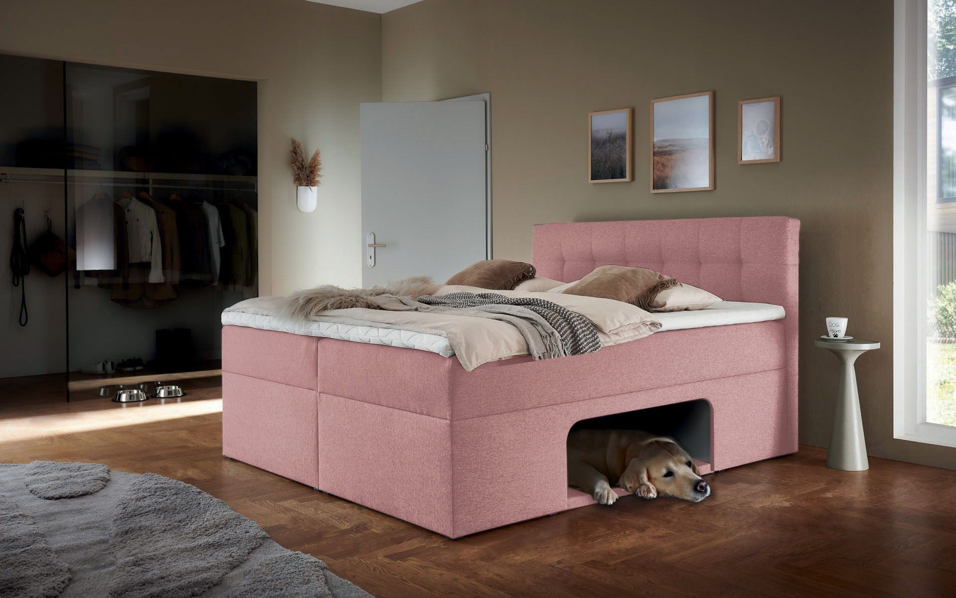 Home affaire Boxbett Carolin, mit Nische inkl. gepolsterter Unterlage für Haustiere
