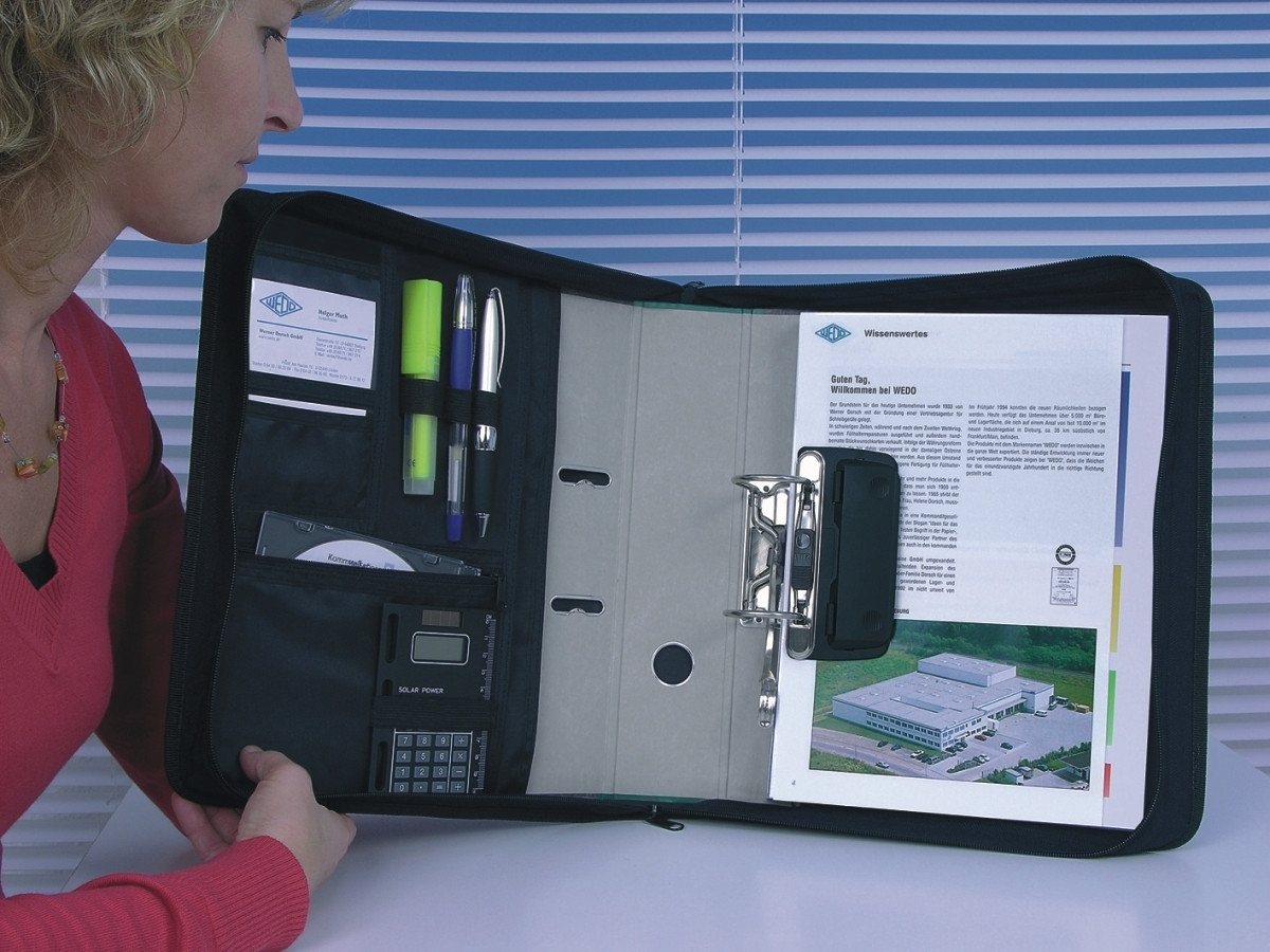 Thumbnail - WEDO Schreibmappe Ordnertasche A4 Polyester leer schwarz