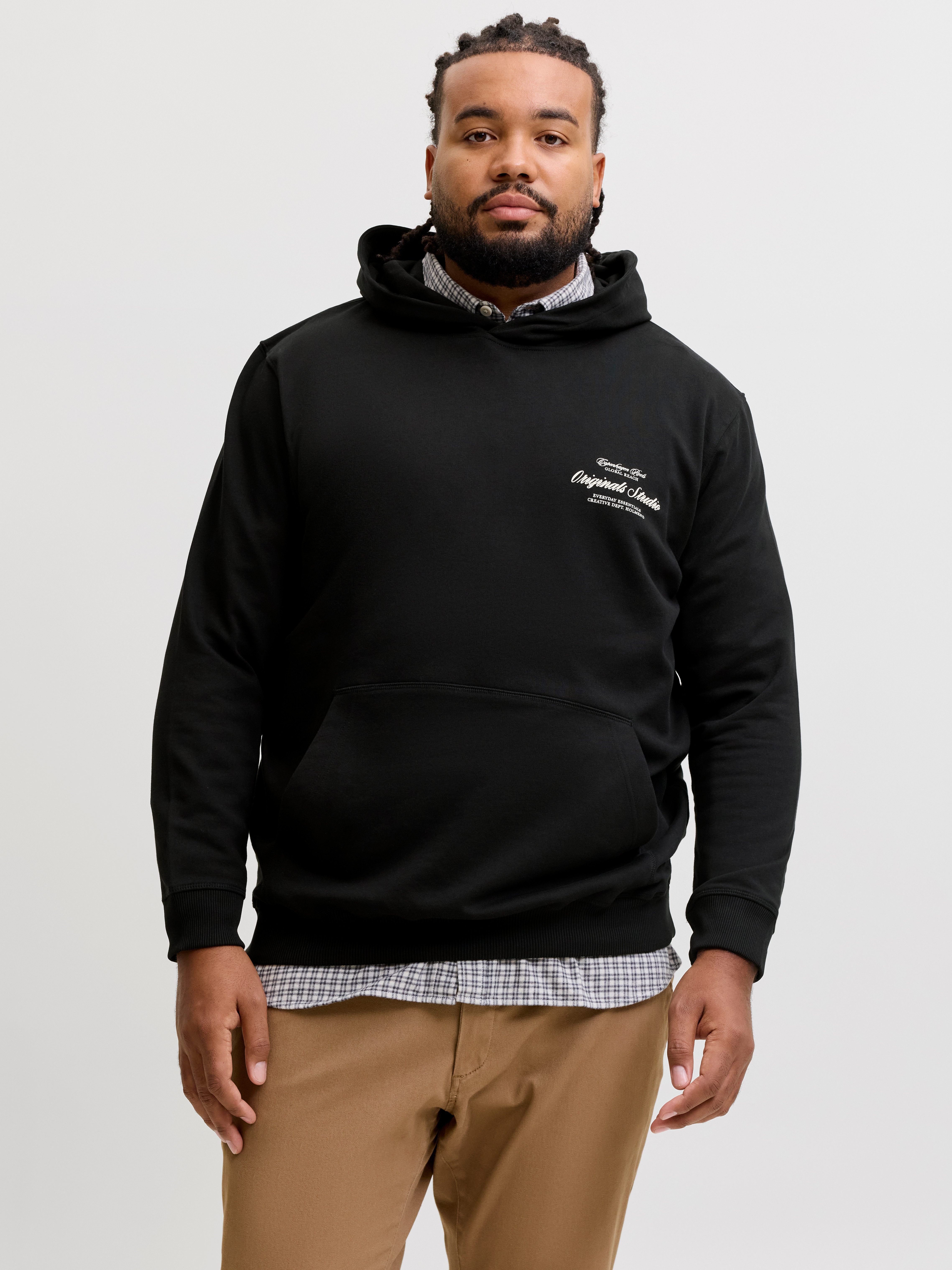 Jack & Jones PlusSize Kapuzensweatshirt JORNORREBRO TYPO BACK SWEAT HOOD PLS Baumwollmischung, regular fit