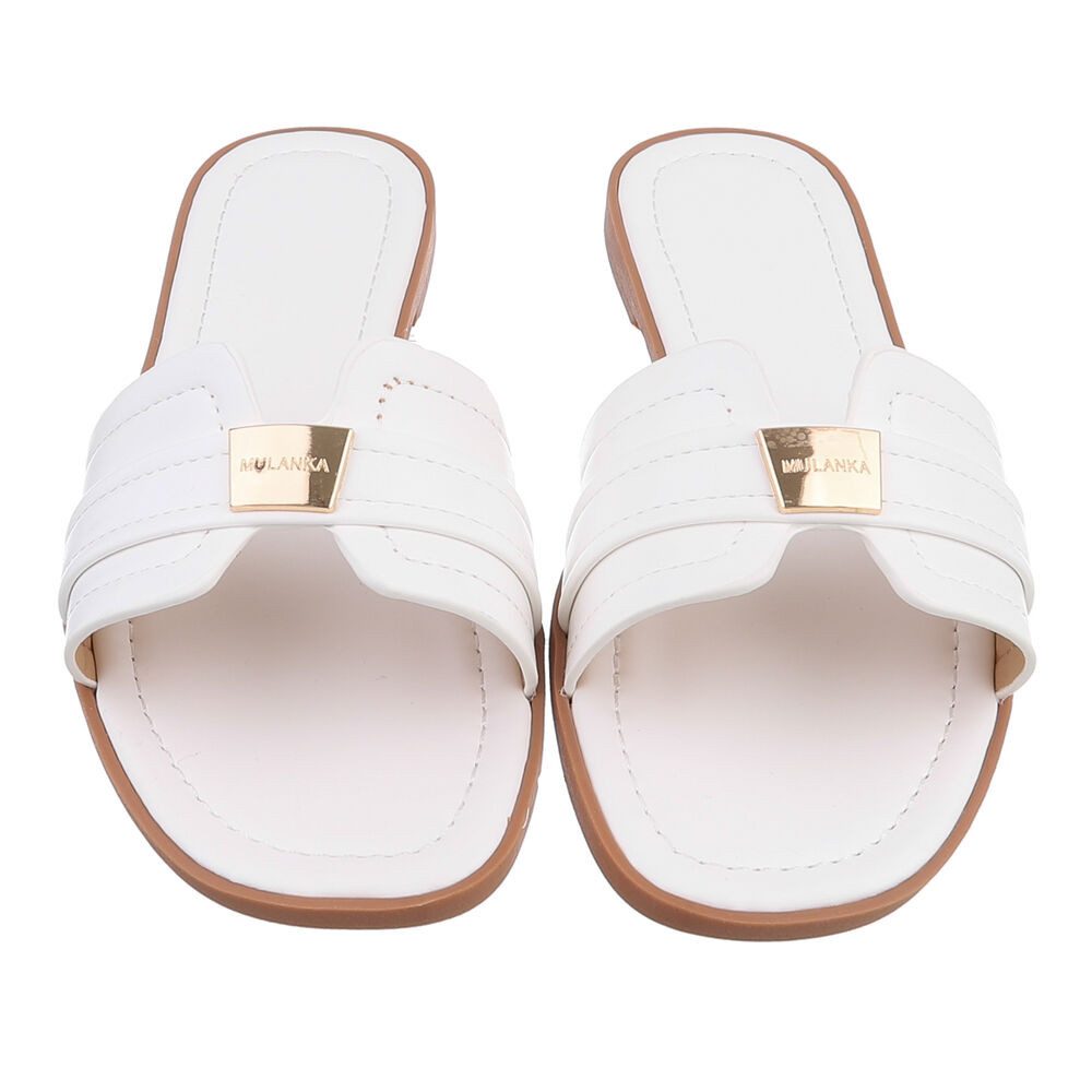 Ital-Design Elegante Sandaletten für entspannte Tage Pantolette (89322939) Blockabsatz Pantoletten in Weiß