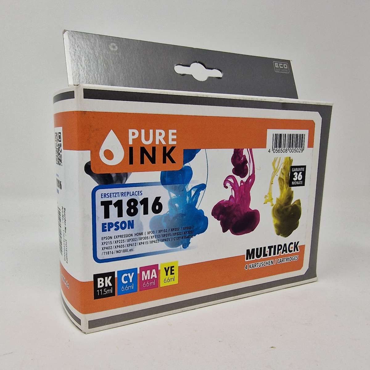 Pure Ink Tintenpatronen ersetzen Epson Patronen T1816 Nr. 18 Tintenpatrone