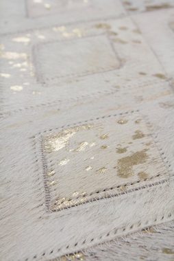 Lederteppich Arno, Home affaire, rechteckig, Höhe: 8 mm, jeder Teppich-ein Unikat, Wohnzimmer