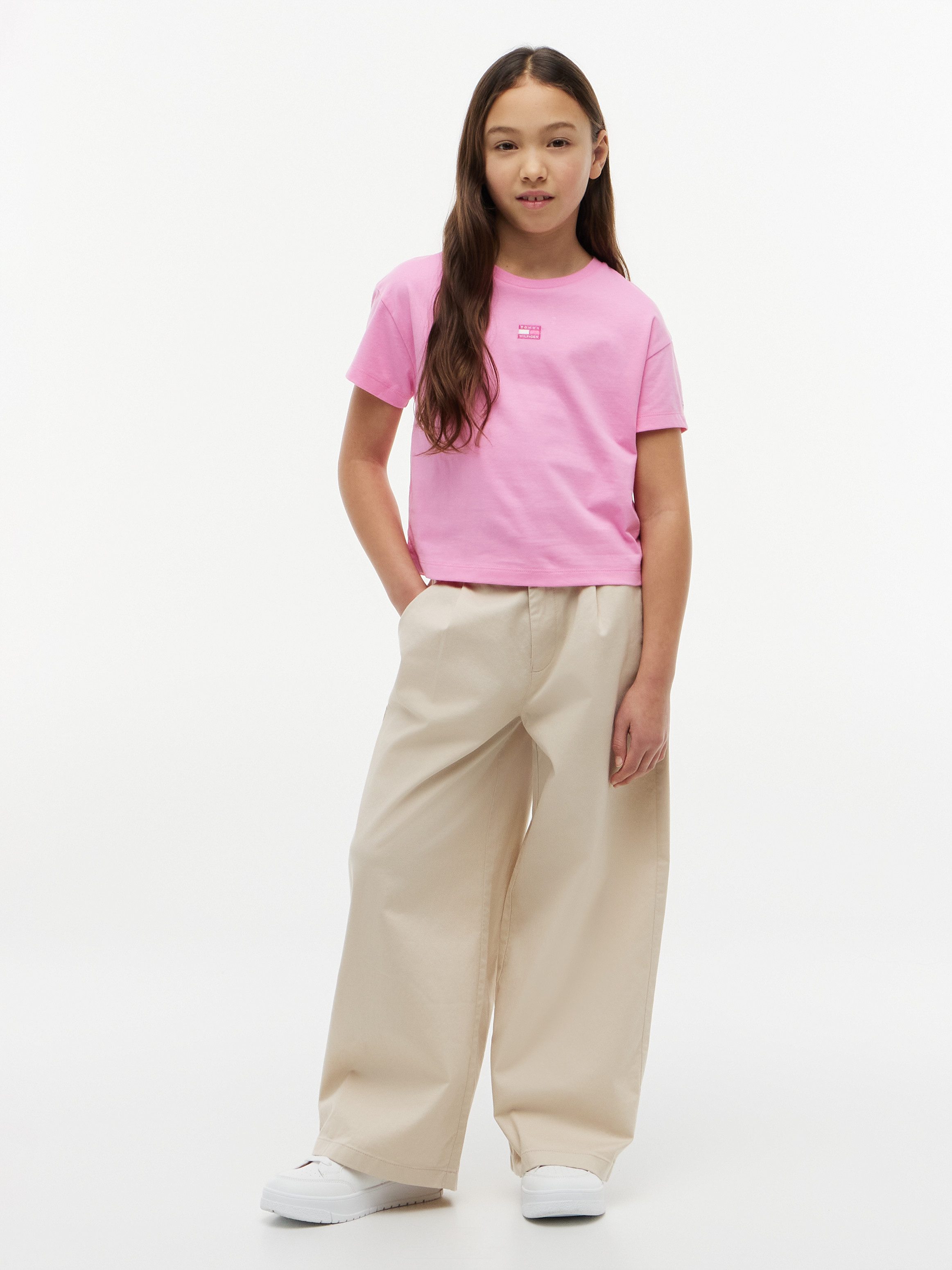 Tommy Hilfiger T-Shirt Regular Fit, Rundhalsausschnitt, reine Baumwolle, Kinder bis 16 Jahre