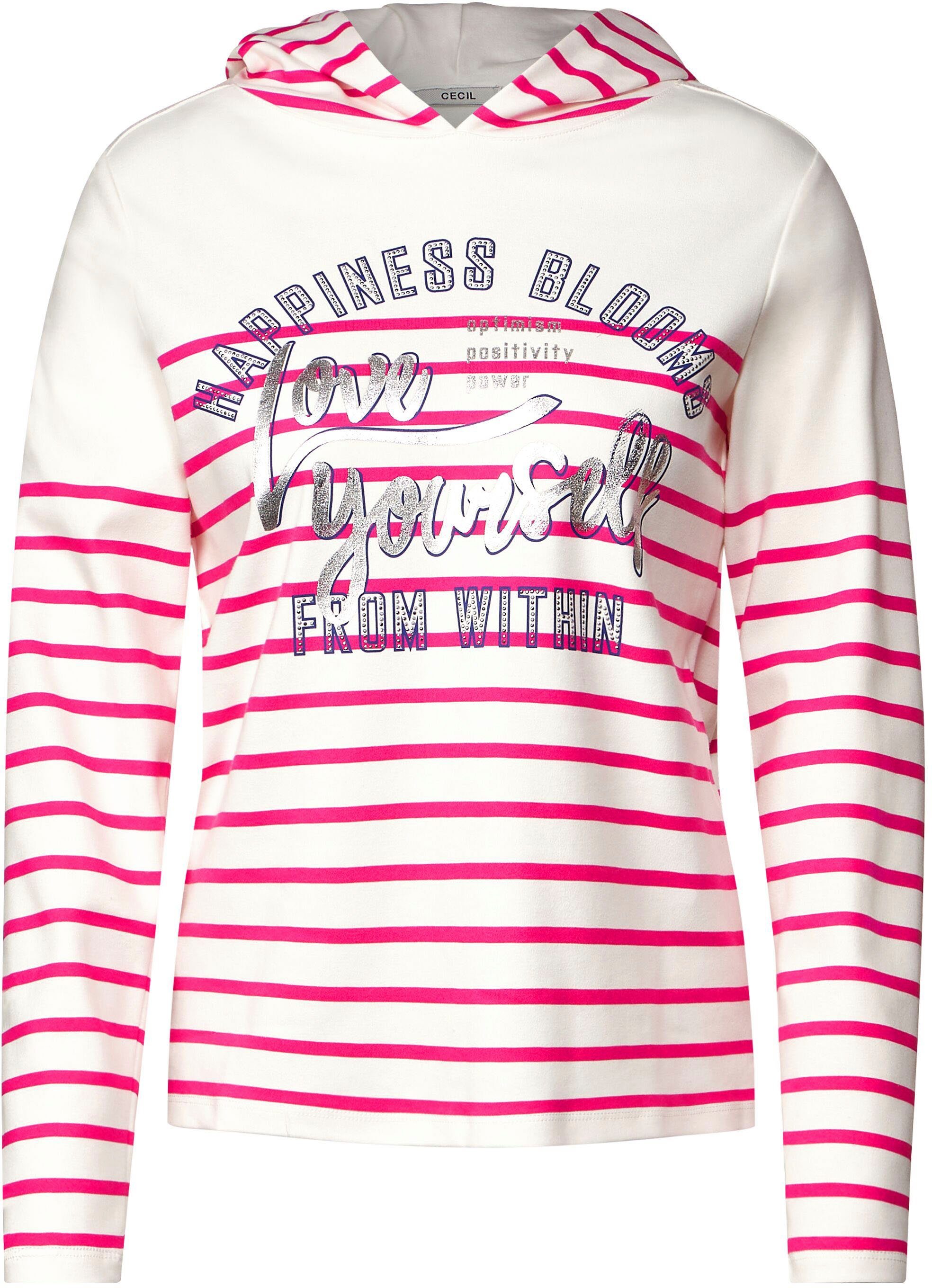 Hoodie fresh mit Cecil pink Design modischem