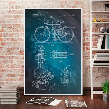 Close Up Poster Fahrrad Patentzeichnung Poster 61 x 91,5 cm