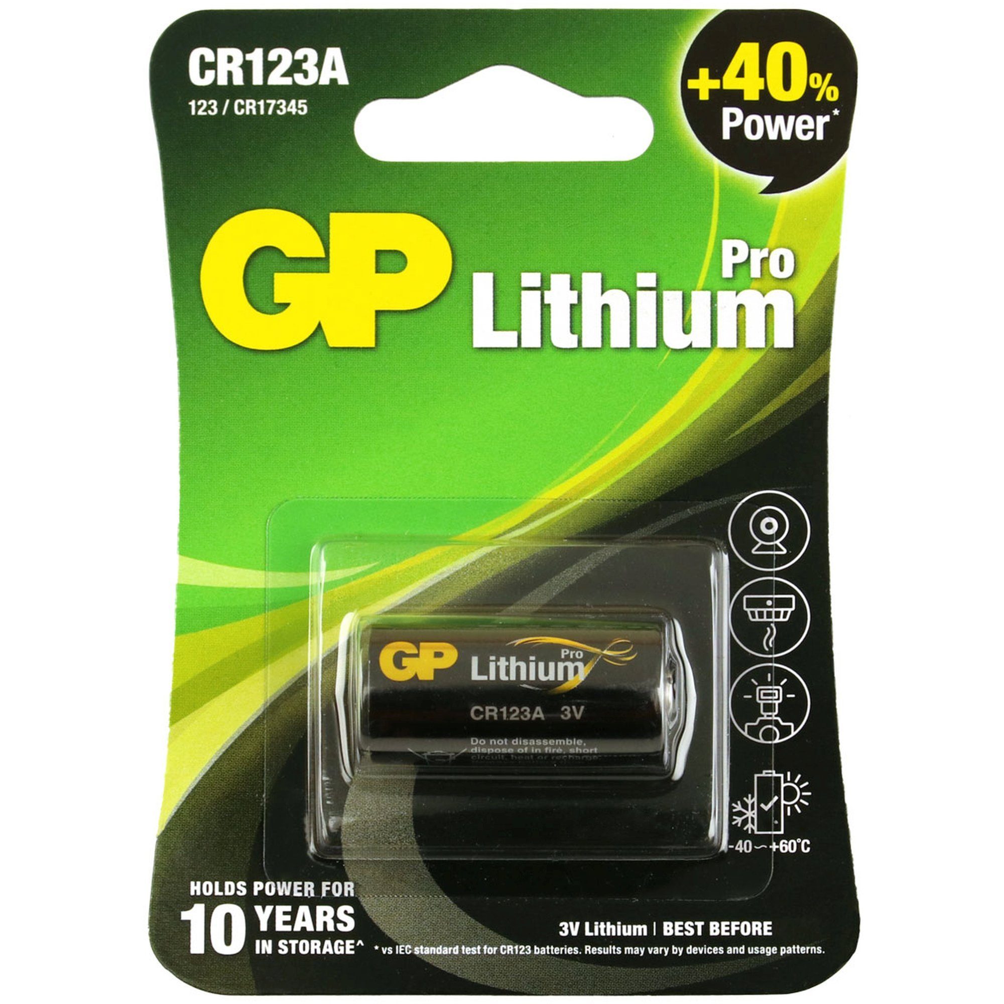 Batteries 3V V) Stück CR123A 1 GP GP Batterie (3,0 Batterie, Pro Lithium