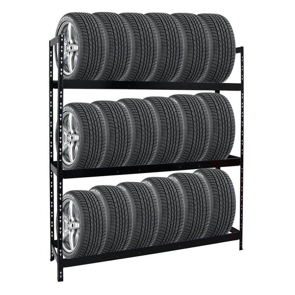 PROREGAL® Schwerlastregal Reifenregal Räderregal TIGER XL 900kg Gesamtlast für 18-21 Reifen, Bis zu 21 Winterreifen Sommerreifen Allwetterreifen 900kg Gesamtlast