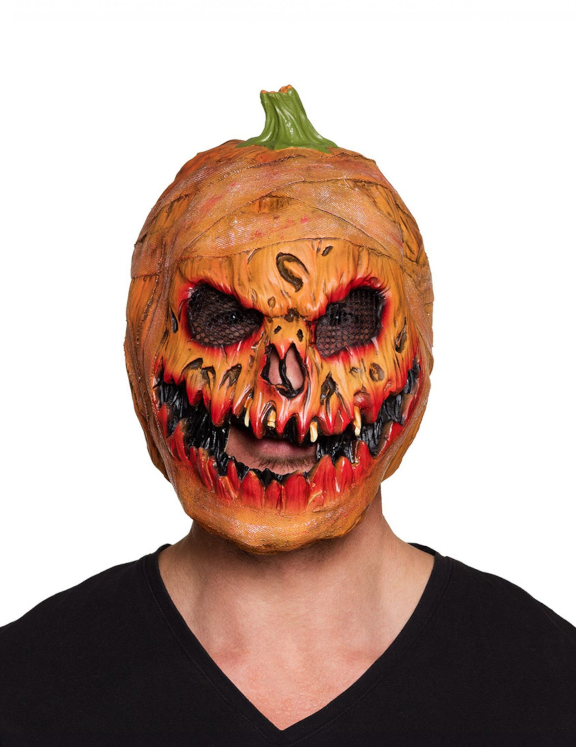 Kostüm Kürbiskopfmaske für Erwachsene Halloween orange