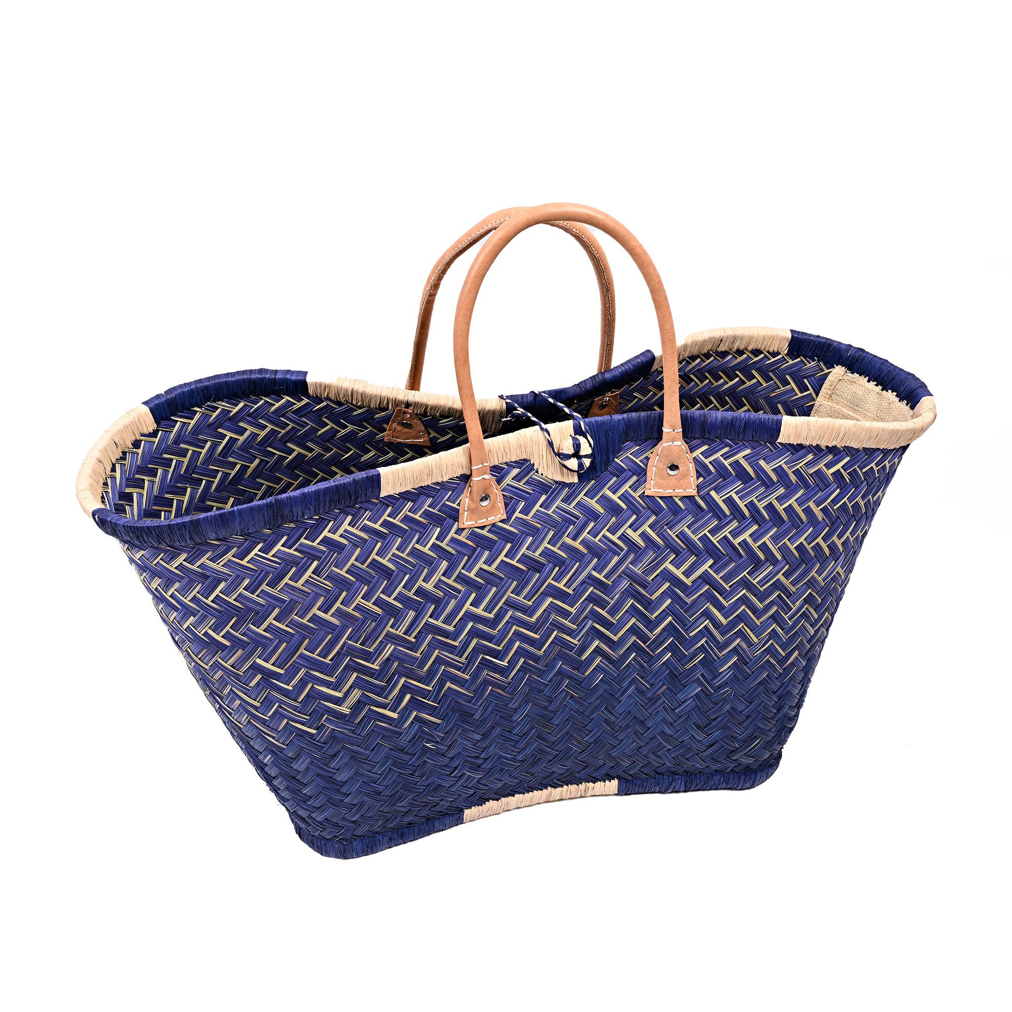 Goodman Design Korbtasche Handgefertigte Basttasche mit Ledergriffen, Langlebig, umweltfreundlich und hochwertig verarbeitet