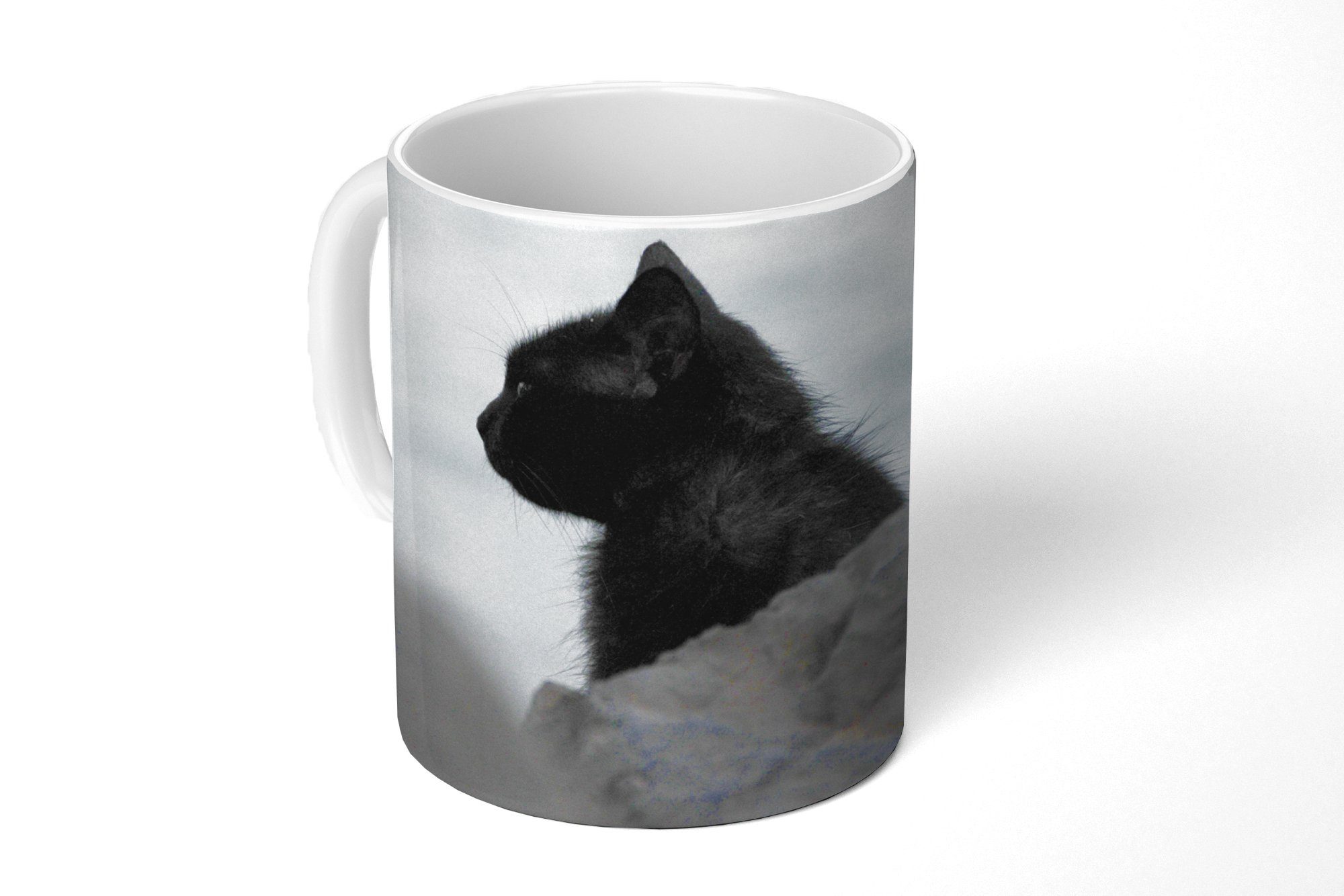 „Ich Arbeite Hart Damit Meine Katze…“ – Lustige Keramik-Tasse Mit Katzen-Spruch Für Kaffee & Tee