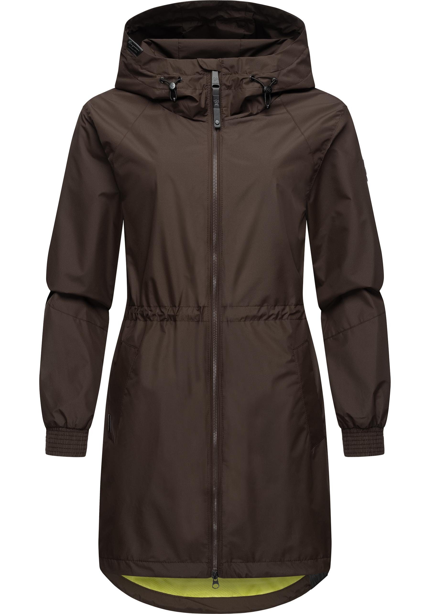 Ragwear Kurzmantel Bronja II Wasserdichter Übergangsmantel mit Mesh-Innenfutter