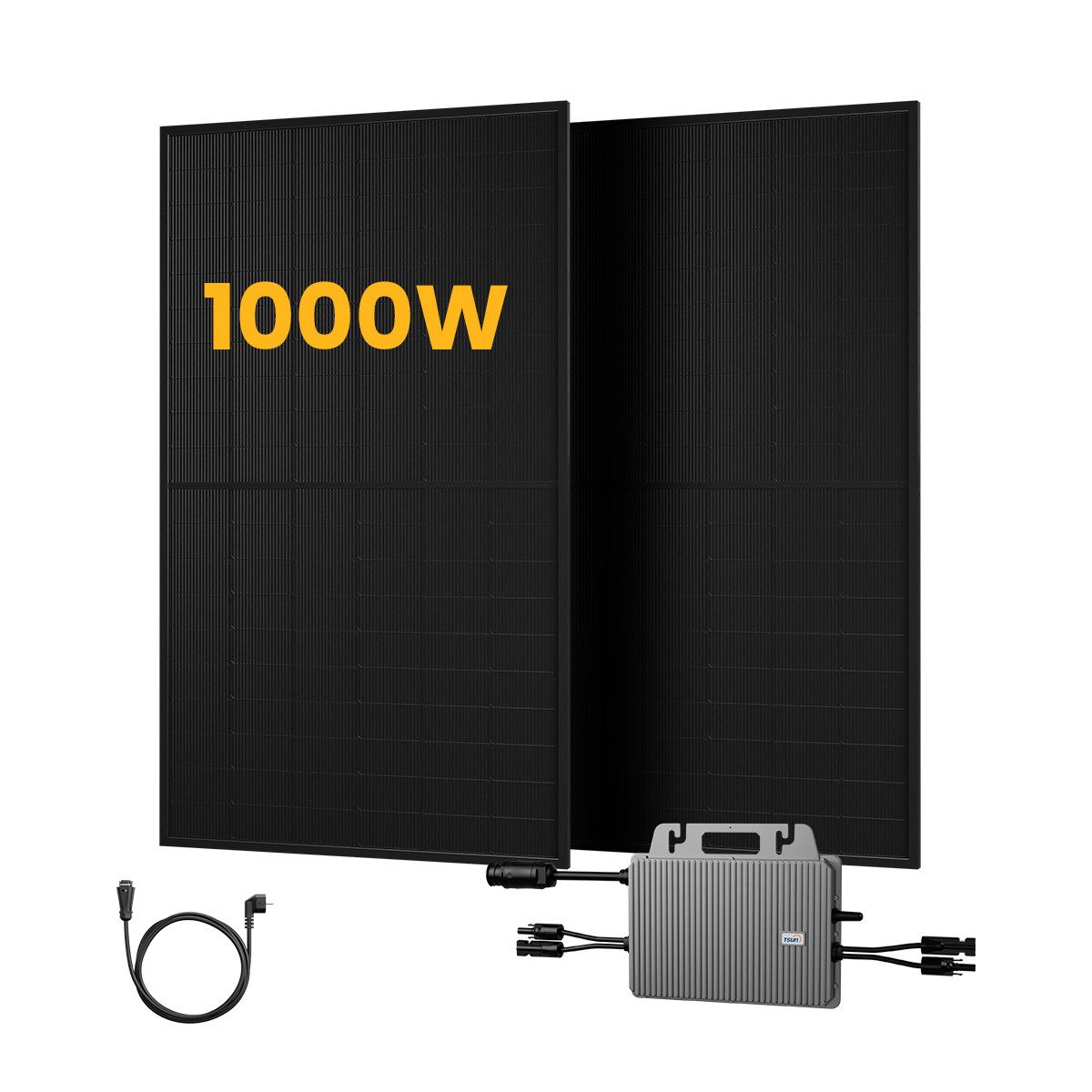 Tsun Balkonkraftwerk 1000W steckerfertige Solaranlage, Paneel mit Tsun 800W Wechselrichter, (TSUN 800W Wechselrichter und 2x 500Wp im Lieferumfang enthalten), Plug-and-Play-Installation
