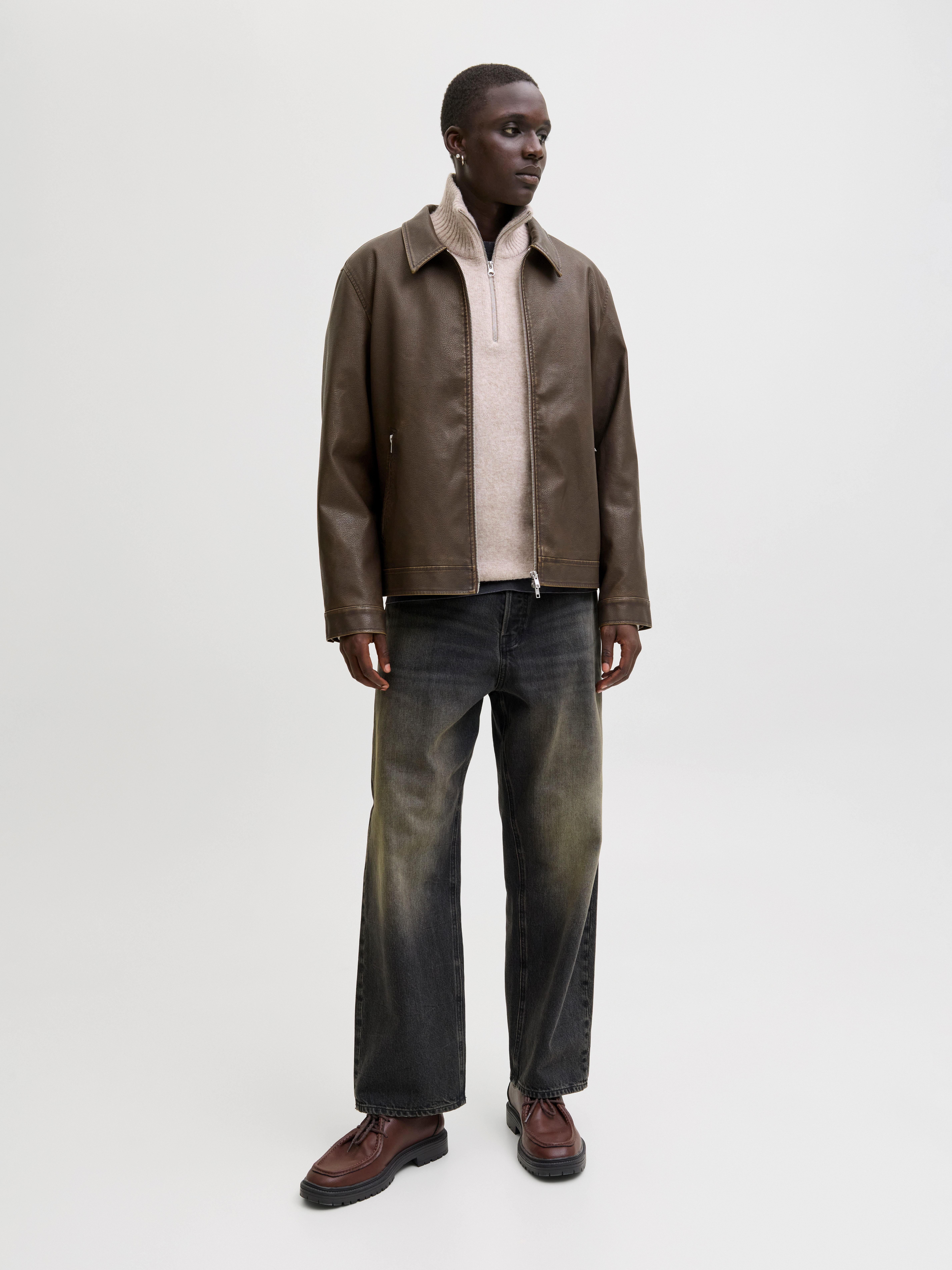 Jack & Jones Bikerjacke JJECASABLANCA PU JACKET NOOS mit Fronttaschen