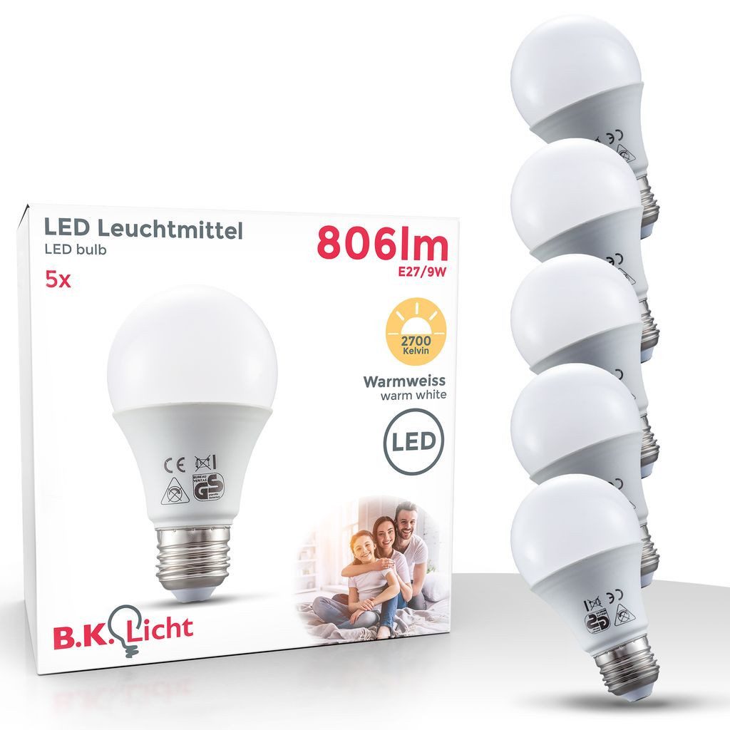 B.K.Licht LED-Leuchtmittel 50-LMF-009-05, E27, 2700K - Extra-Warmweiß