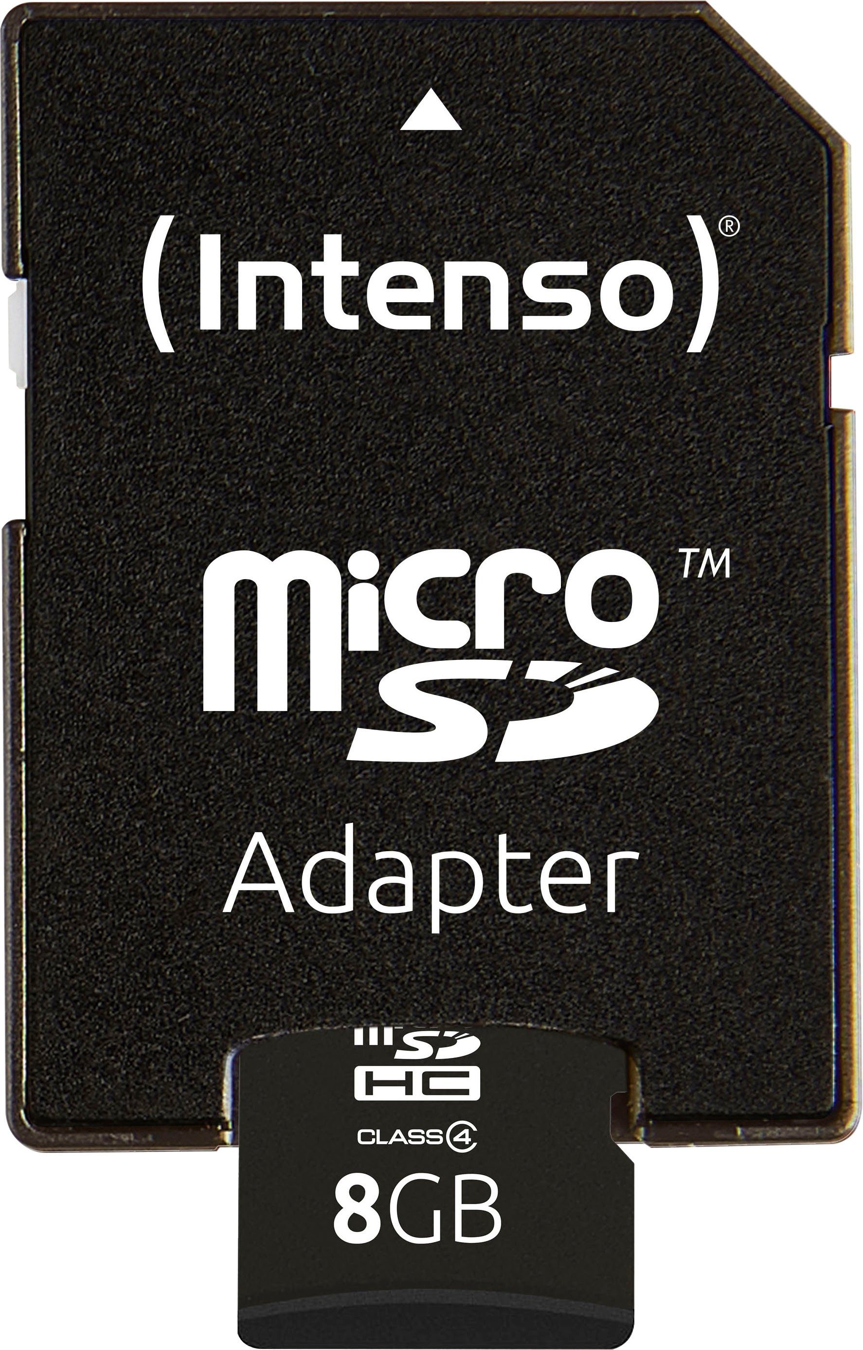 Intenso microSDHC Class 4 + SD-Adapter Speicherkarte (8 GB, Class 4)