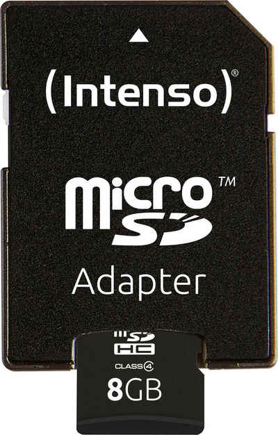 Intenso »microSDHC Class 4 + SD-Adapter« Speicherkarte (8 GB, Class 4)